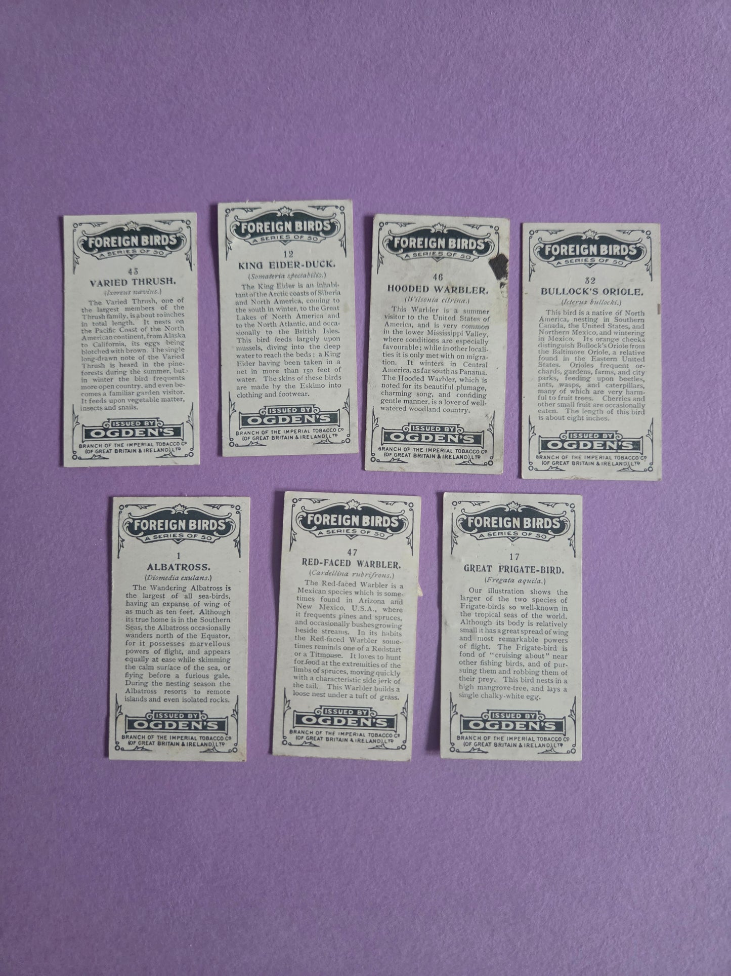 Vintage Tropical Bird Cigarette Tea Cards Bundle 1 – Foreign Birds Collection Ephemera for Junk Journals & Scrapbooking