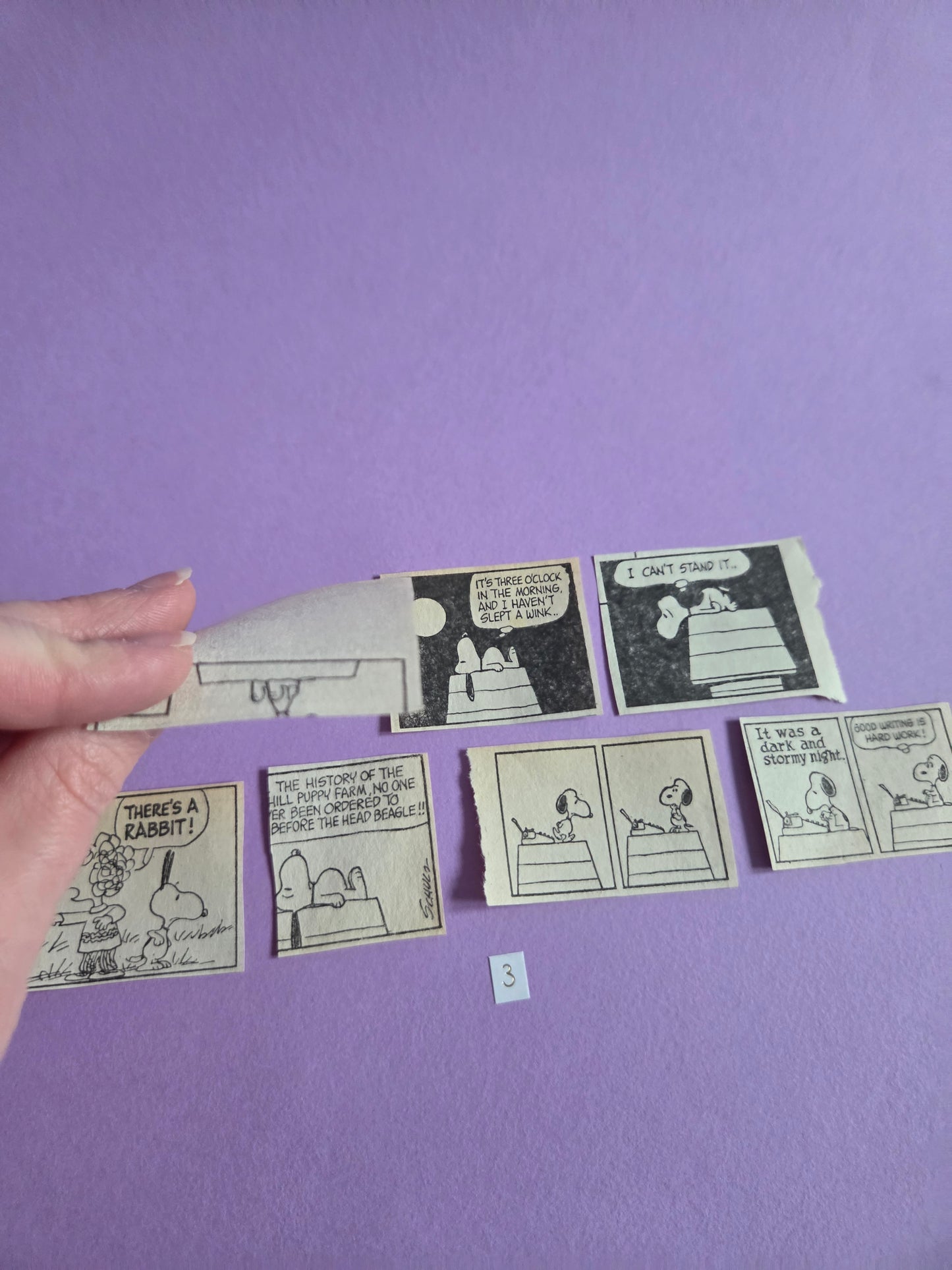 Vintage Snoopy SQUARE-CUT Ephemera - SET 3 | Repurposed Comic Book Pieces for Junk Journals & Scrapbooking | Limited Edition