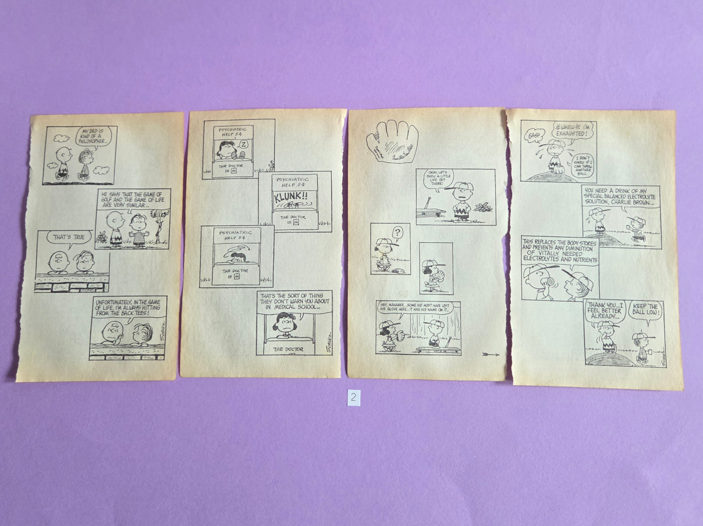 Vintage Snoopy Torn Page Ephemera Set (Set 2) 4 PAGES | Repurposed Comic Book Pages for Junk Journals & Scrapbooking | Limited Edition