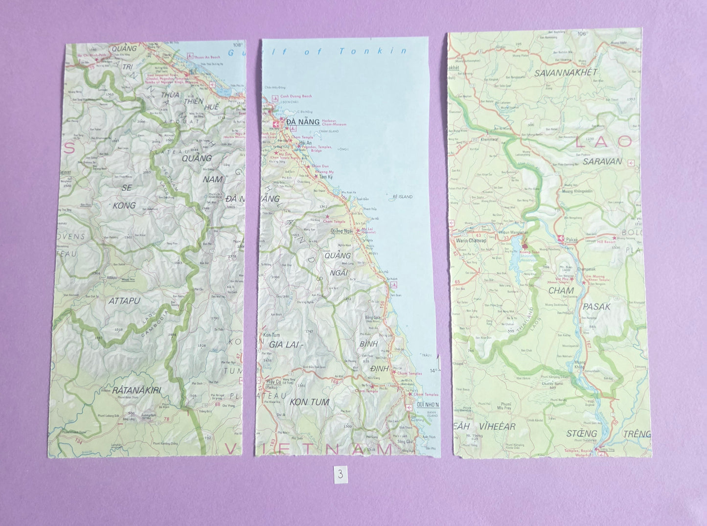 Vintage Map Paper Ephemera SET 3 | Authentic Atlas Map Pages for Junk Journals, Scrapbooking & Collage | Limited Edition
