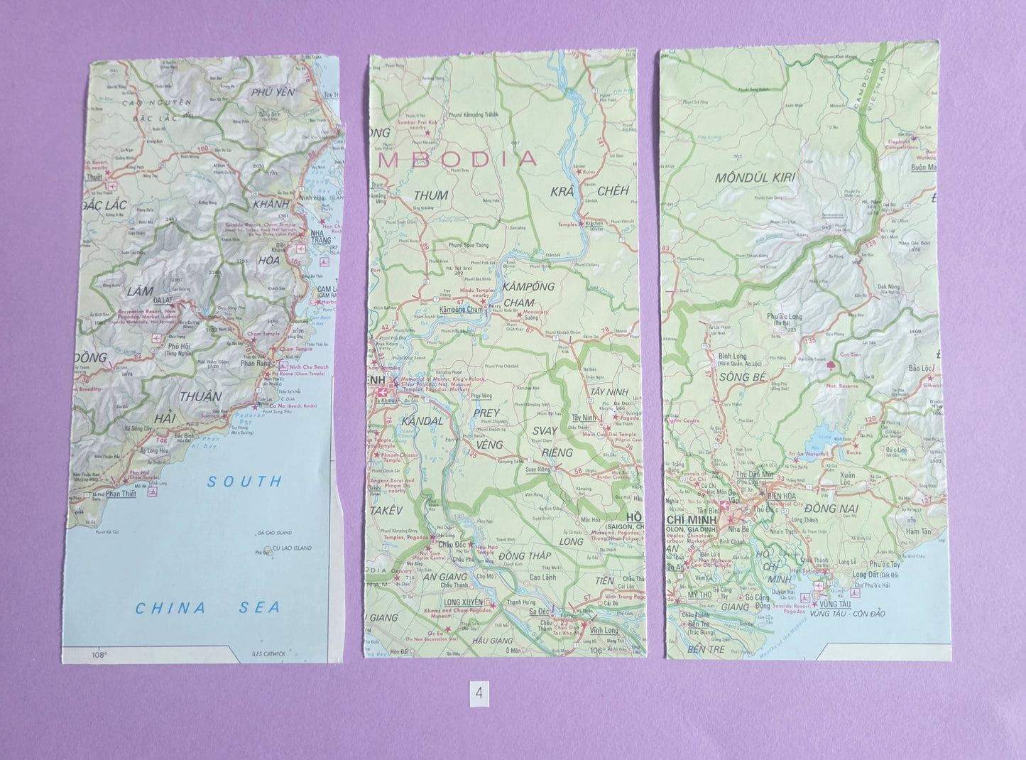 Vintage Map Paper Ephemera SET 4 | Authentic Atlas Map Pages for Junk Journals, Scrapbooking & Collage | Limited Edition