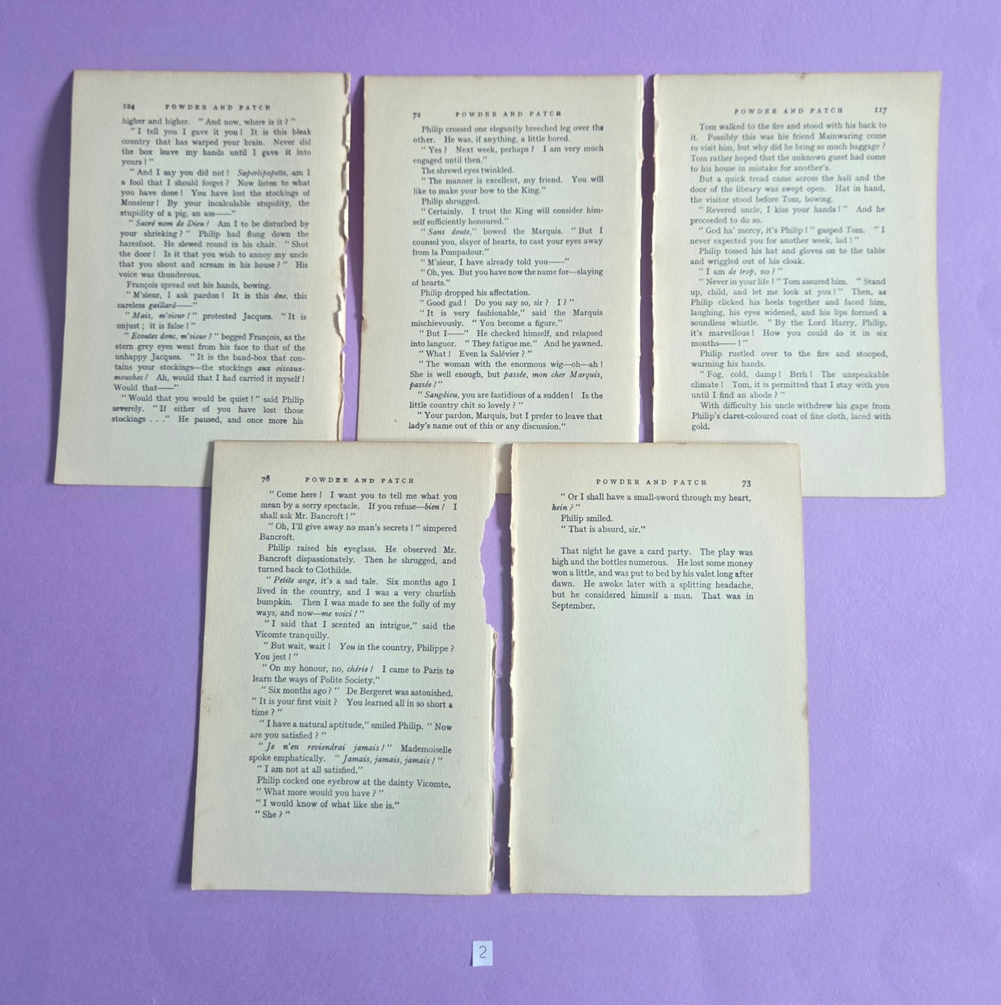 Vintage Book Page Ephemera SET 2 | Authentic Antique Novel Paper Pieces for Junk Journals, Scrapbooking & Collage | Limited Edition