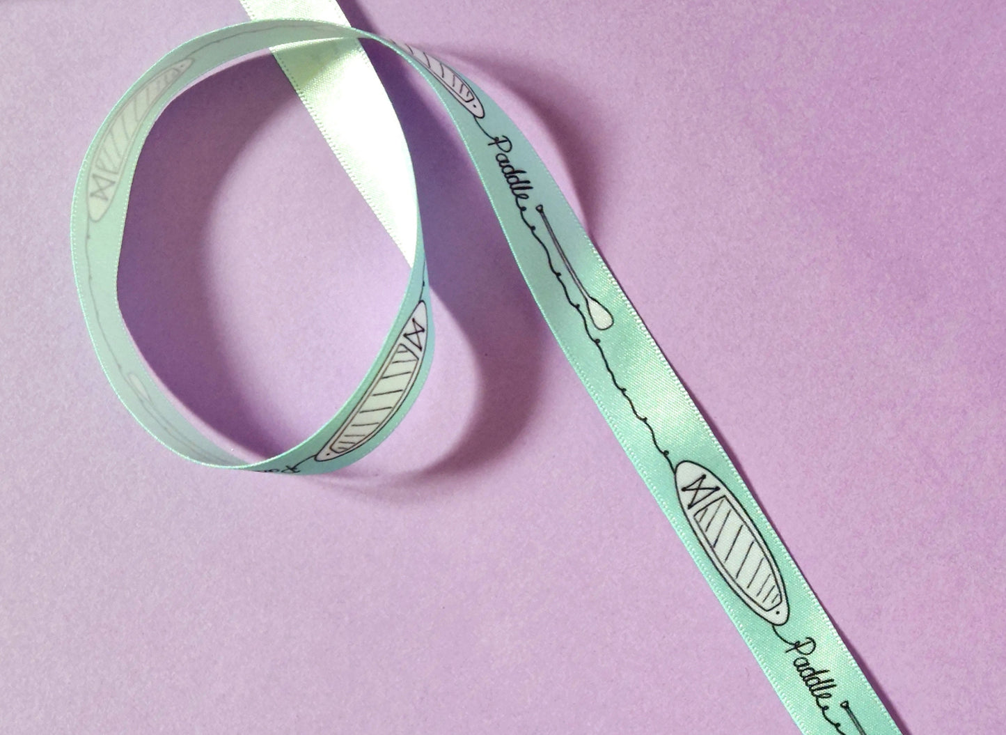 Paddle Boarding Pattern Print 15mm Satin Ribbon // pretty ribbon, paddleboarders, cake decoration, present gift wrapping
