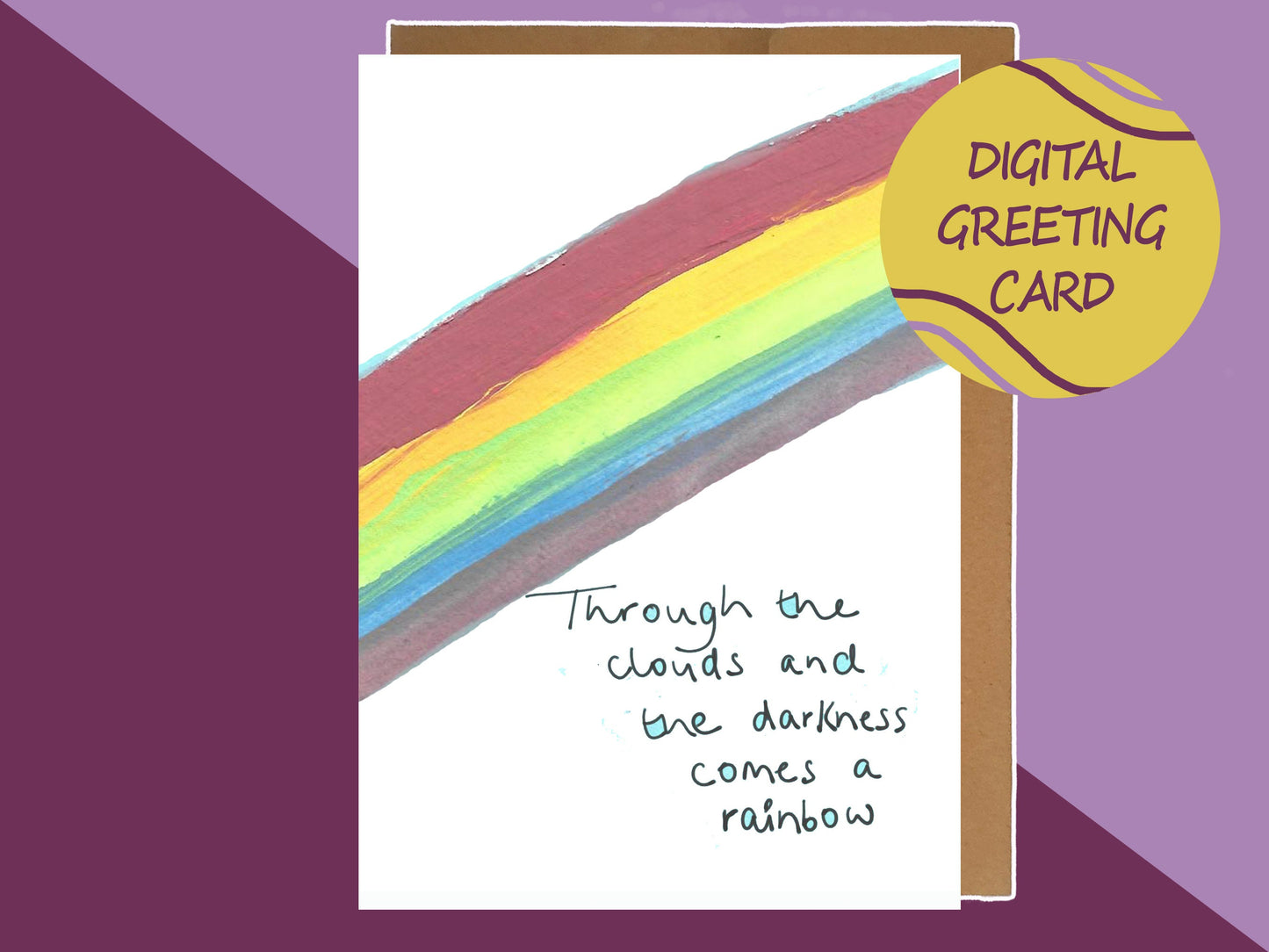 Rainbow Positive Quote Digital Greeting Card | Digital download, Last Minute Card, Send a smile