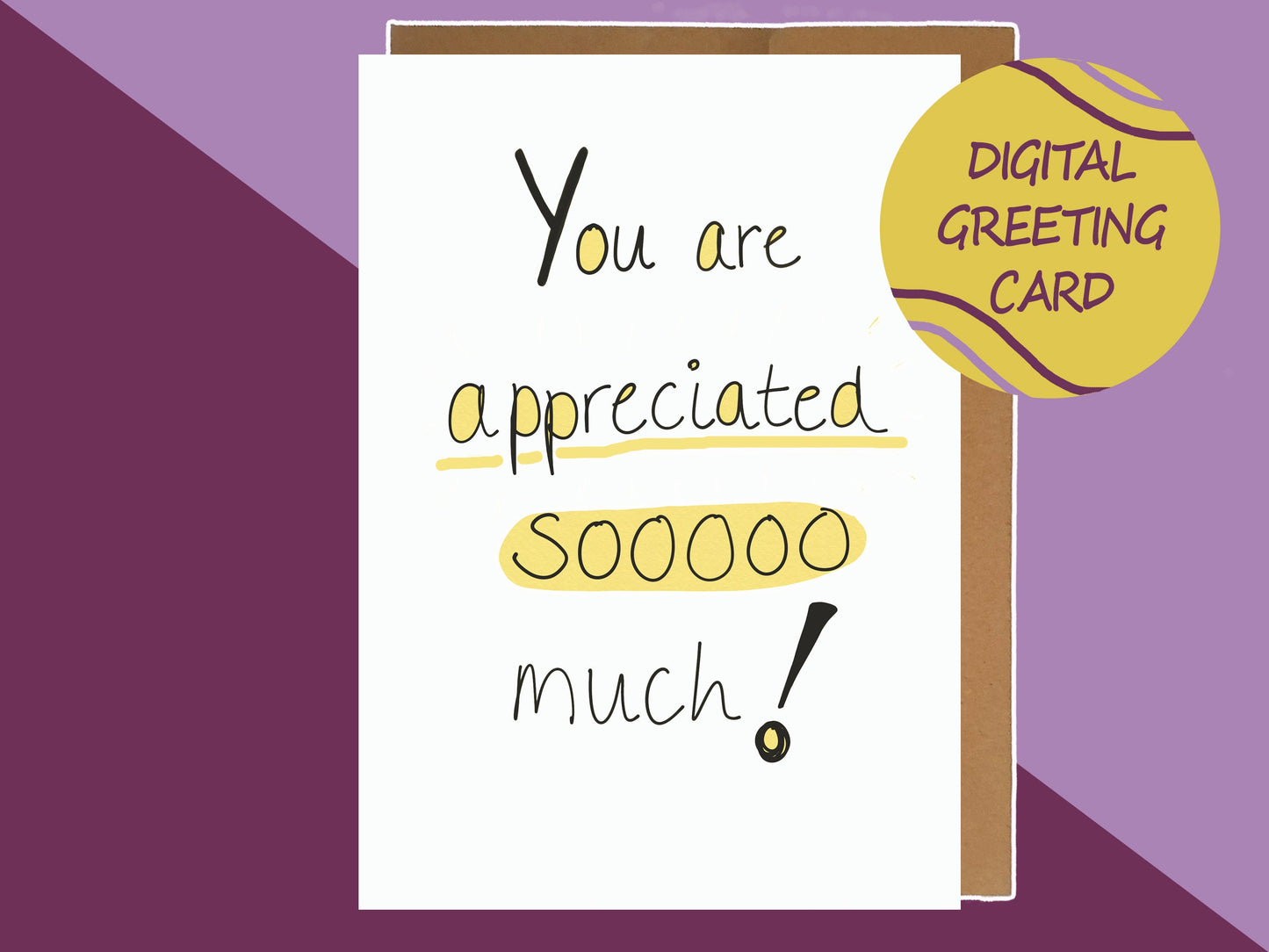 Appreciation Digital Greeting Card | Digital download, Last Minute Card, Send a smile