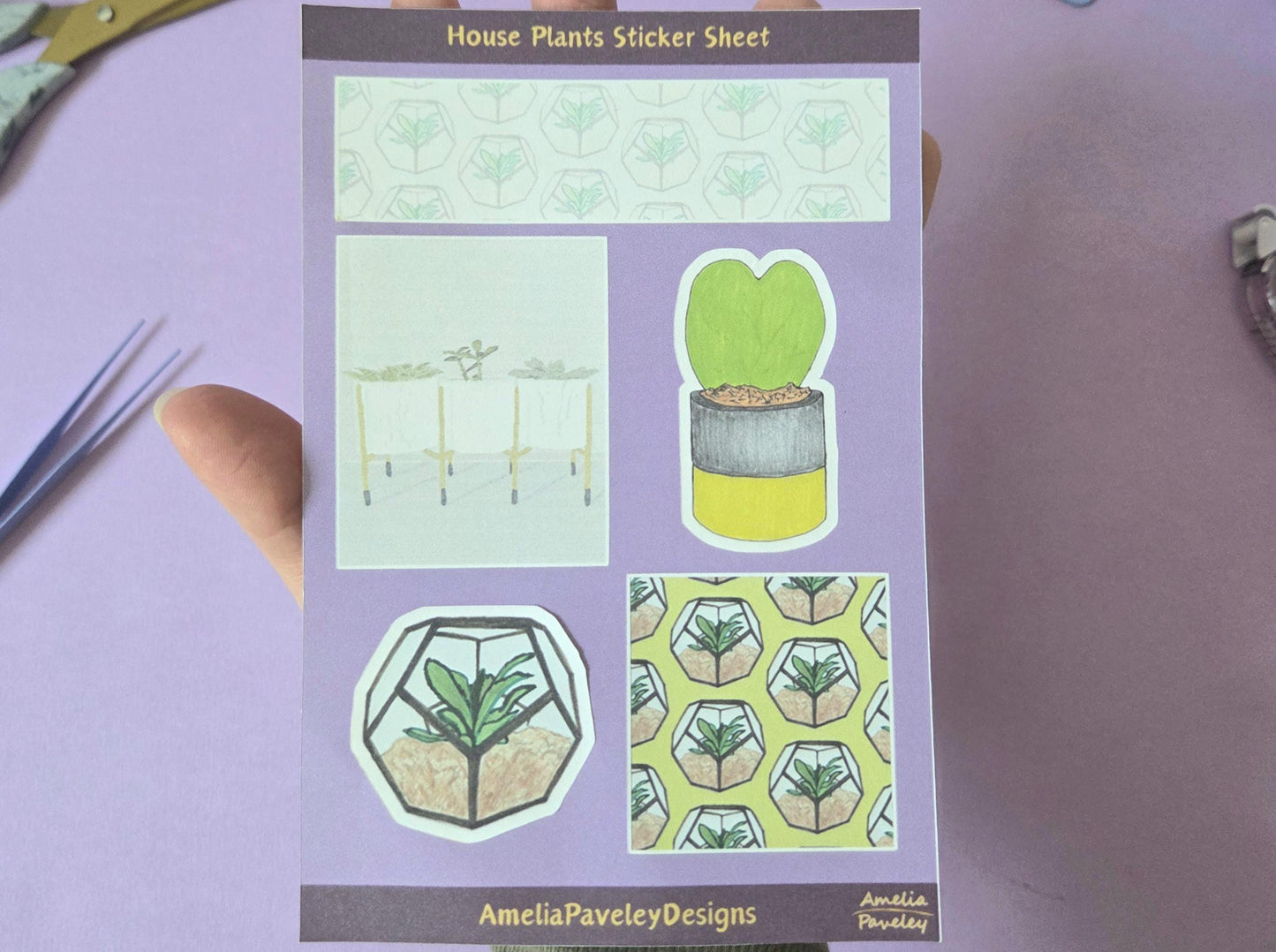 House Plants Illustrative Journal Sticker Sheet