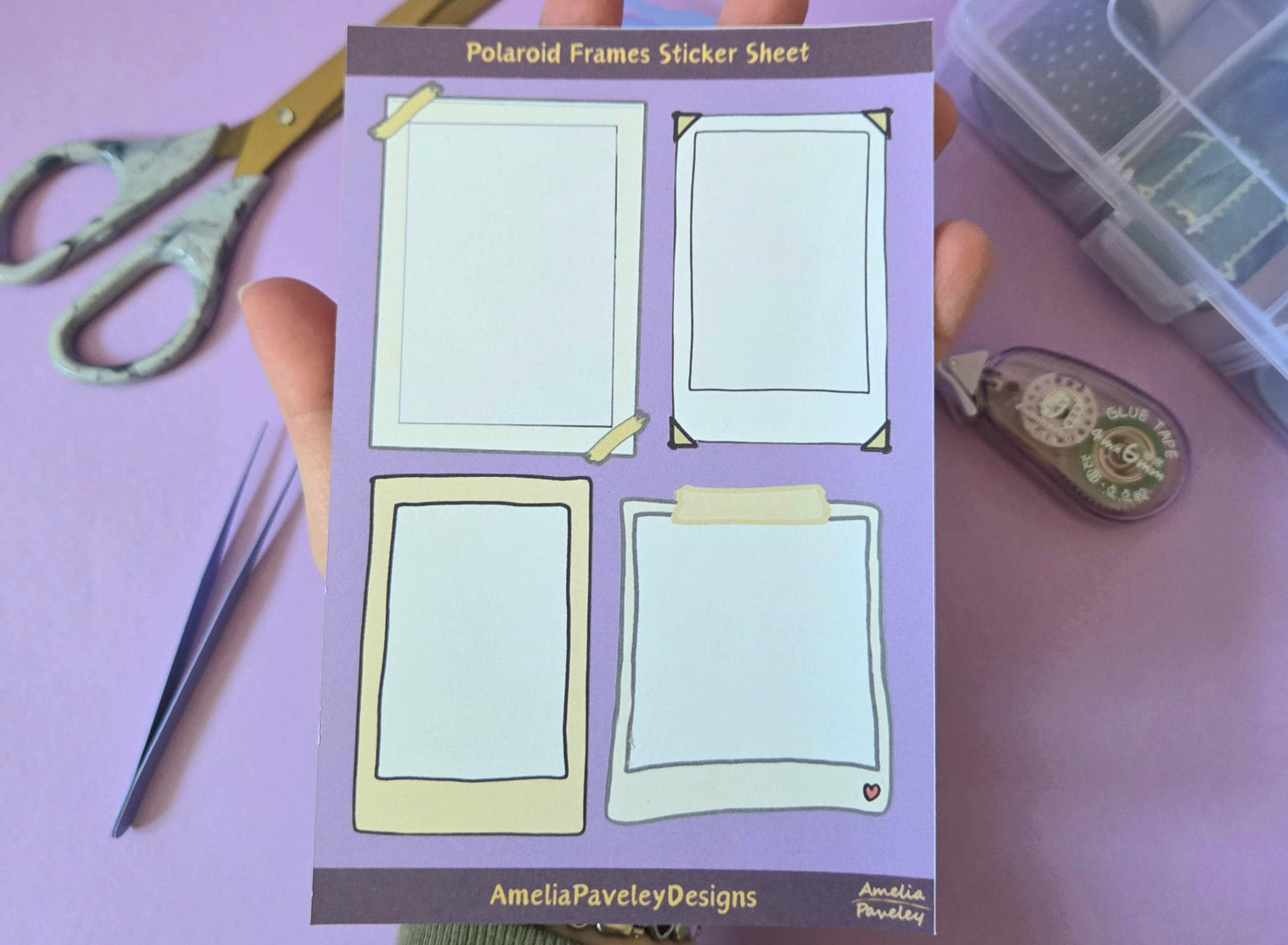 Polaroid Frames Junk Journal Sticker Sheet