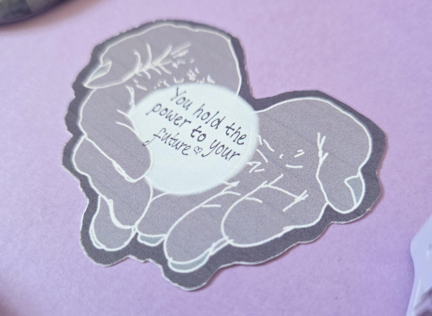 You Hold the Power to Your Future Hands Sticker – Motivational Die Cut Vinyl, Positive Affirmation Hand Art, Cute Inspirational Decal