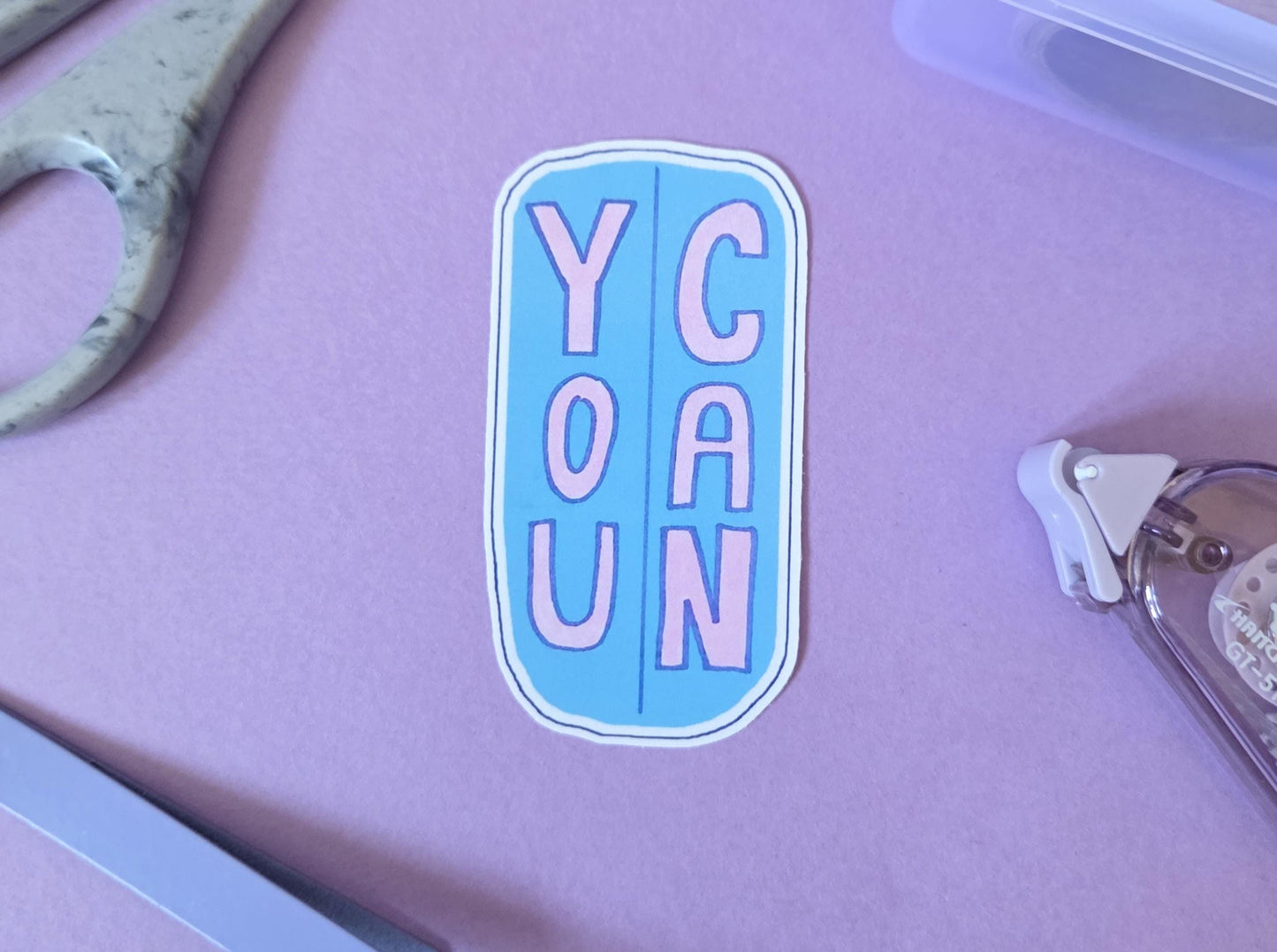 You Can Sticker – Motivational Die Cut Vinyl Sticker, Mental Health Affirmation, Positive Quote Sticker for Laptop, Water Bottle, Journaling