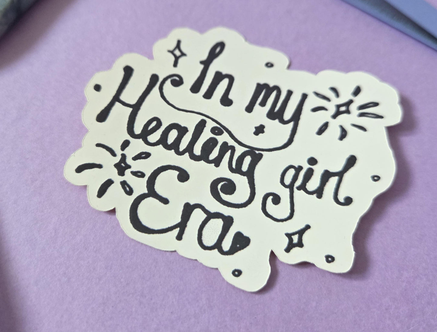 Healing Girl Era Sticker – Motivational Die Cut Vinyl Sticker for Mental Health, Self Love, Journaling, Positive Affirmation