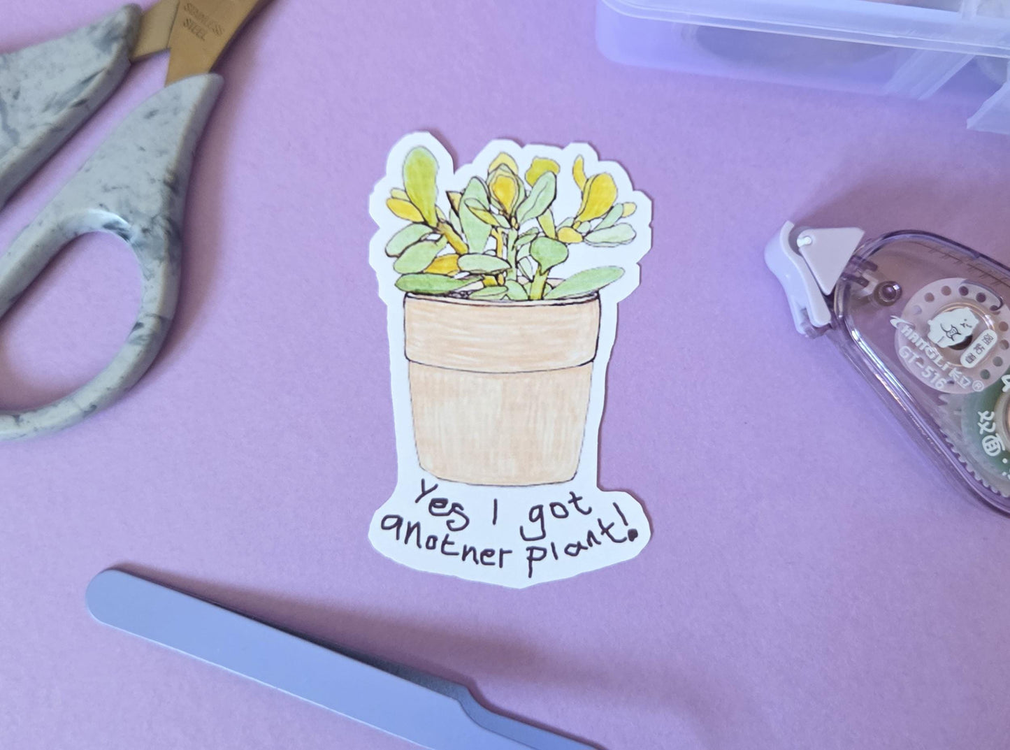 Yes I Got Another Plant Sticker – Funny Plant Lover Die Cut Sticker, Succulent Vinyl Decal, Plant Parent Gift, Laptop Water Bottle Sticker