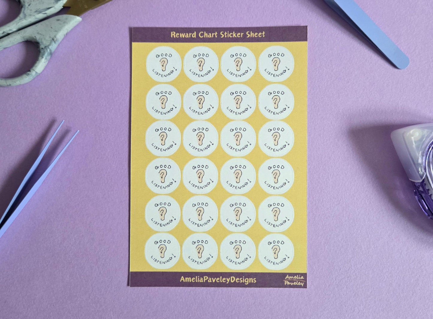 Reward Chart Stickers Bundle | Classroom Reward Stickers Set | Teacher & Parent Motivation Stickers | Super Star, Good Listening, Well Done