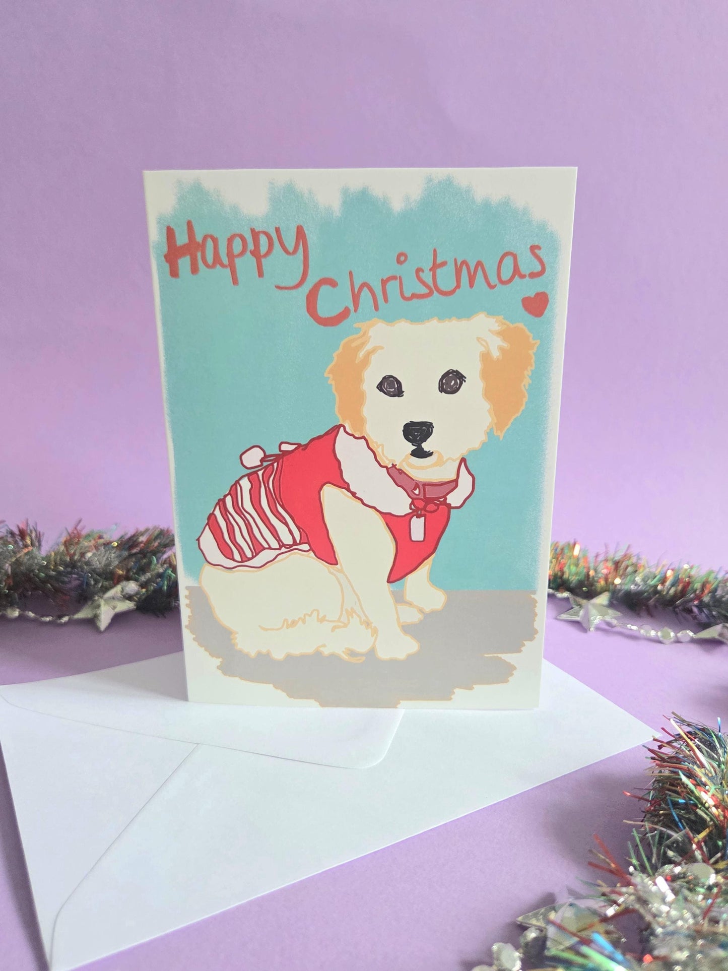 Cavapoo Christmas Card | Illustrated Dog Holiday Greeting (A6)