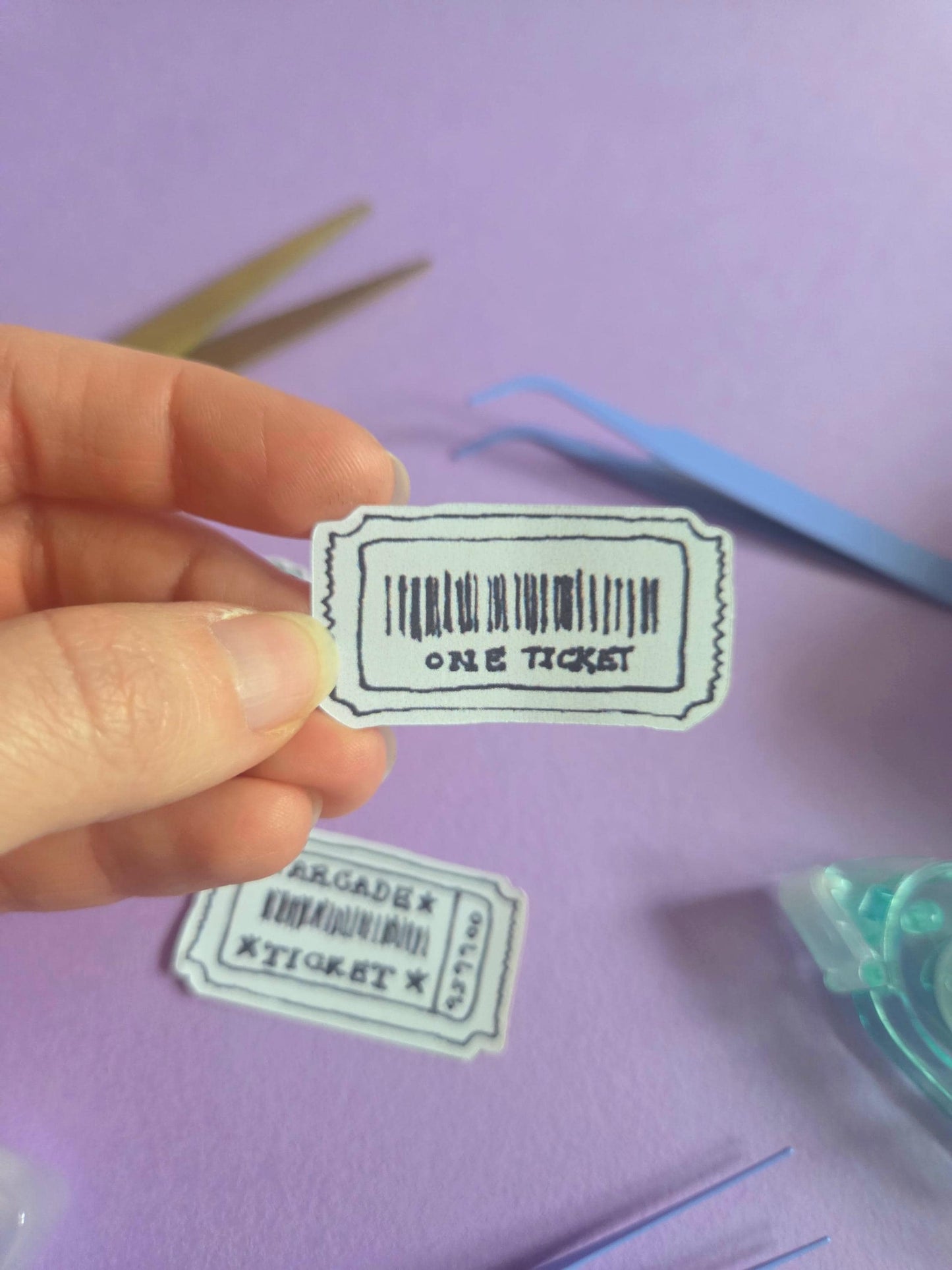 Retro Ticket Stickers | Set of 3 Vintage Die Cut Stickers