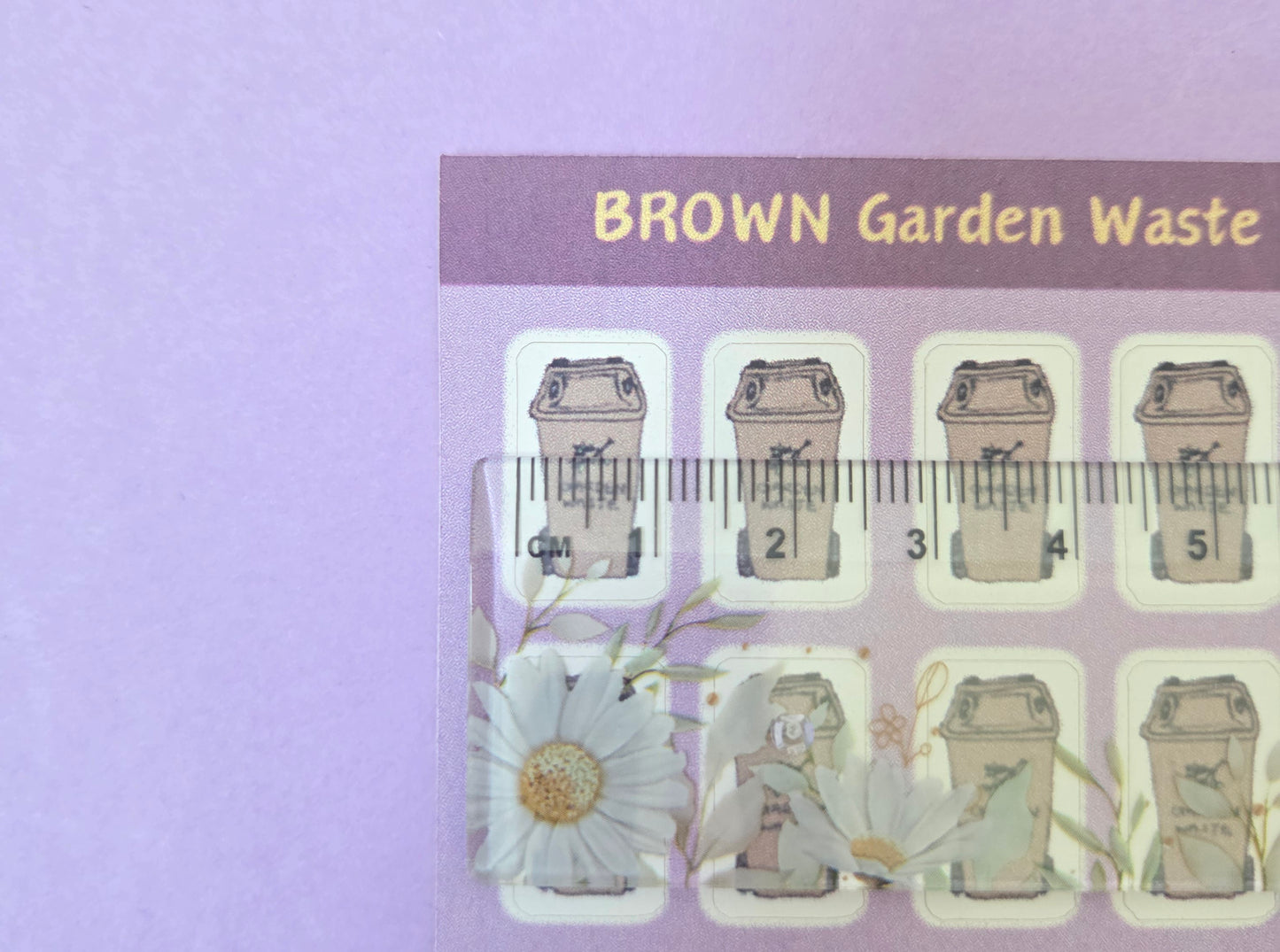 Brown Garden Waste Bin Planner Stickers – Garden Rubbish Collection Reminder Sheet