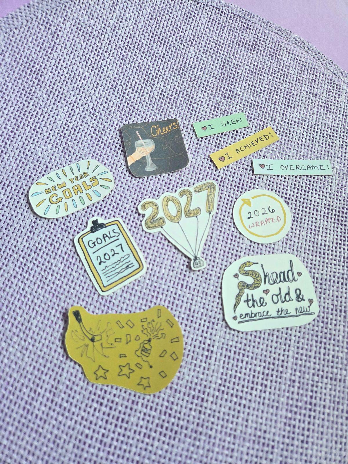 New Year 2027 Matte Sticker Pack | Goals & New Beginnings Journal Stickers