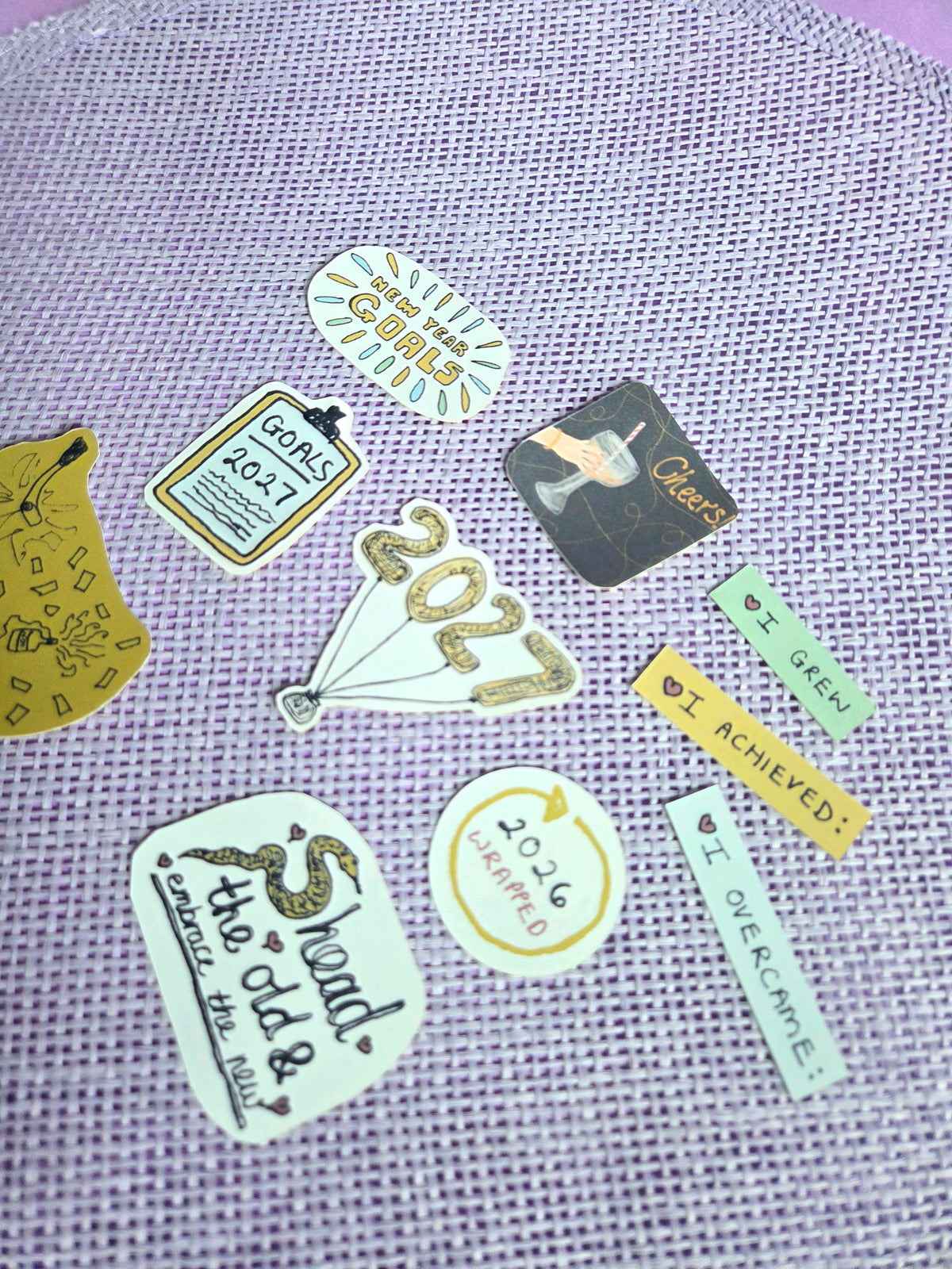 New Year 2027 Matte Sticker Pack | Goals & New Beginnings Journal Stickers
