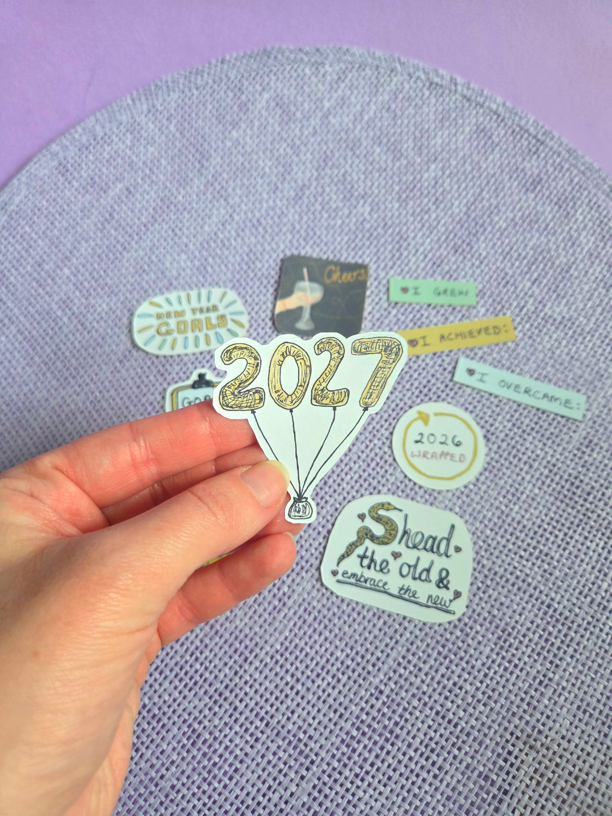 New Year 2027 Matte Sticker Pack | Goals & New Beginnings Journal Stickers