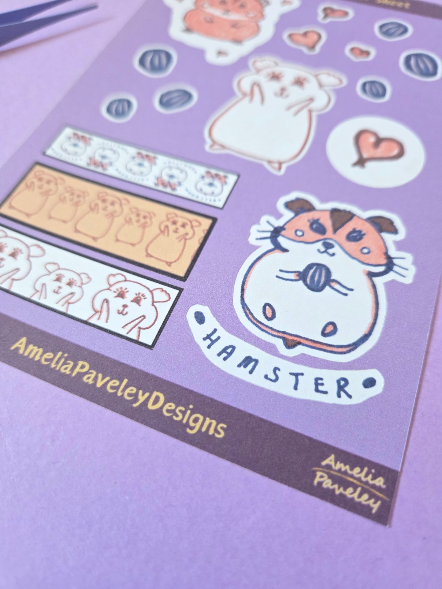 Hamster Kawii Chibi Journal Sticker Sheet