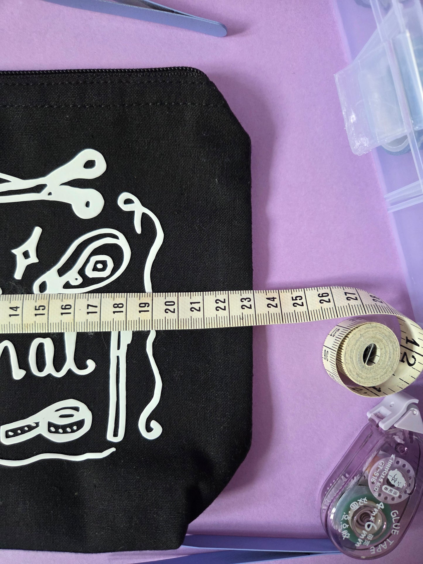 Junk Journal Supplies Cotton Pouch: Zippered Storage Bag Pencil Case