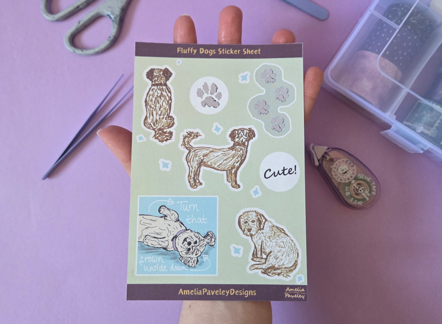 Fluffy Dogs Sticker Sheet: Cavapoo & Cockapoo Sticker Sheet