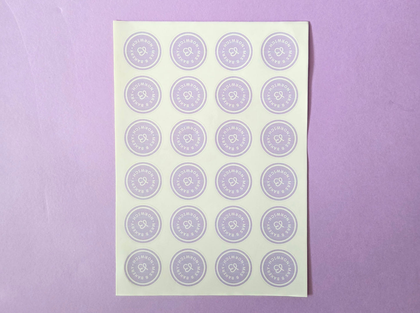 Custom Logo Stickers 37mm - 24 Round Business Stickers, Personalized Circle Labels, Branding Sticker Sheet, Small Business Packaging Labels