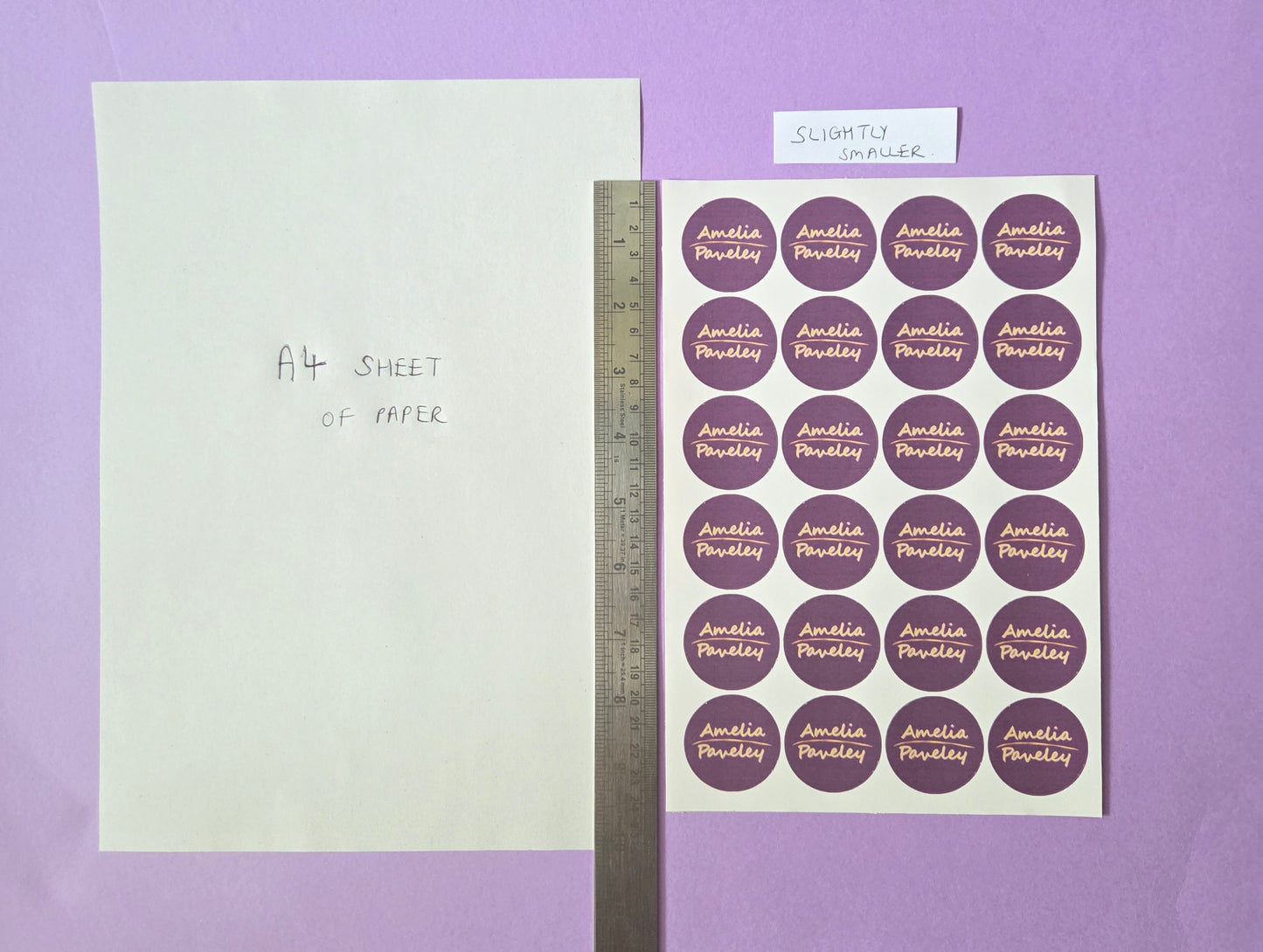 Custom Logo Stickers 37mm - 24 Round Business Stickers, Personalized Circle Labels, Branding Sticker Sheet, Small Business Packaging Labels