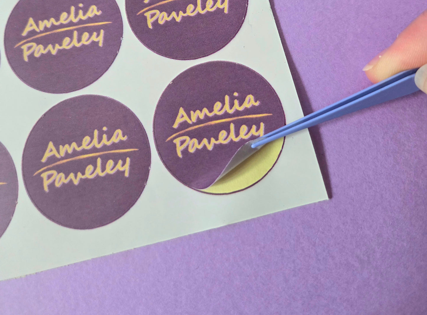 Custom Logo Stickers 37mm - 24 Round Business Stickers, Personalized Circle Labels, Branding Sticker Sheet, Small Business Packaging Labels