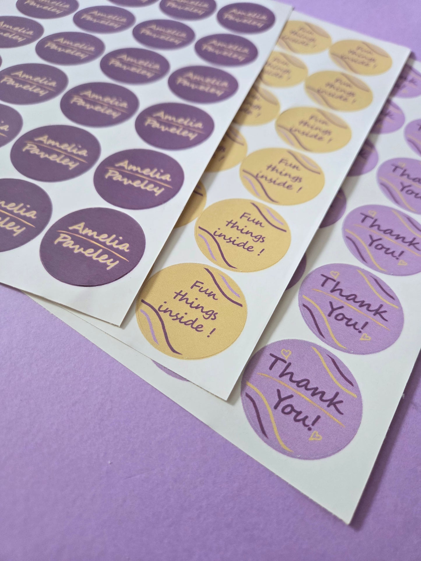 Custom Logo Stickers 37mm - 24 Round Business Stickers, Personalized Circle Labels, Branding Sticker Sheet, Small Business Packaging Labels