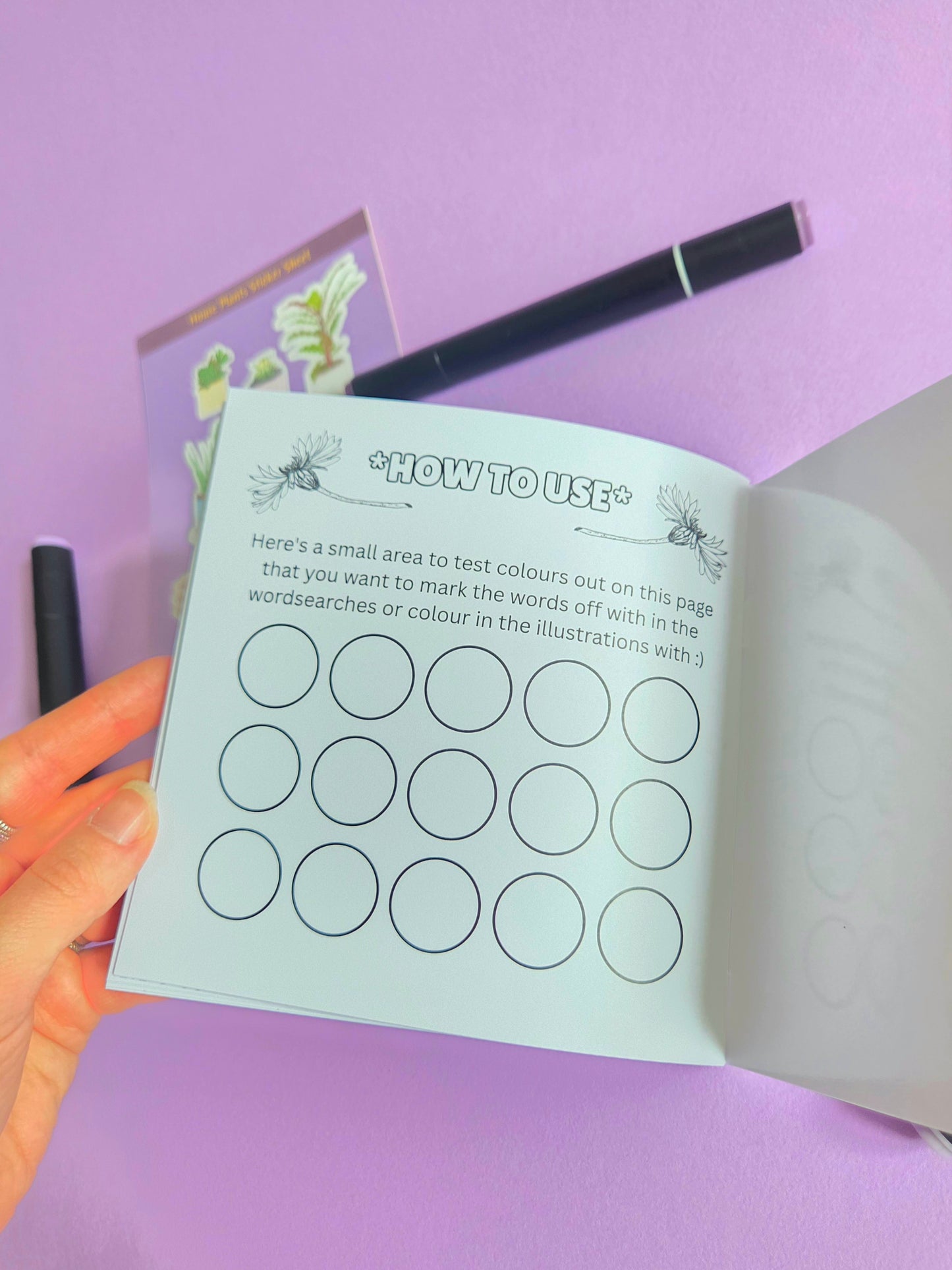 Cozy Plants Activity Bundle – Mini Colouring Word Search Book + 2 House Plant Sticker Sheets | Cute Cottagecore Stationery Gift