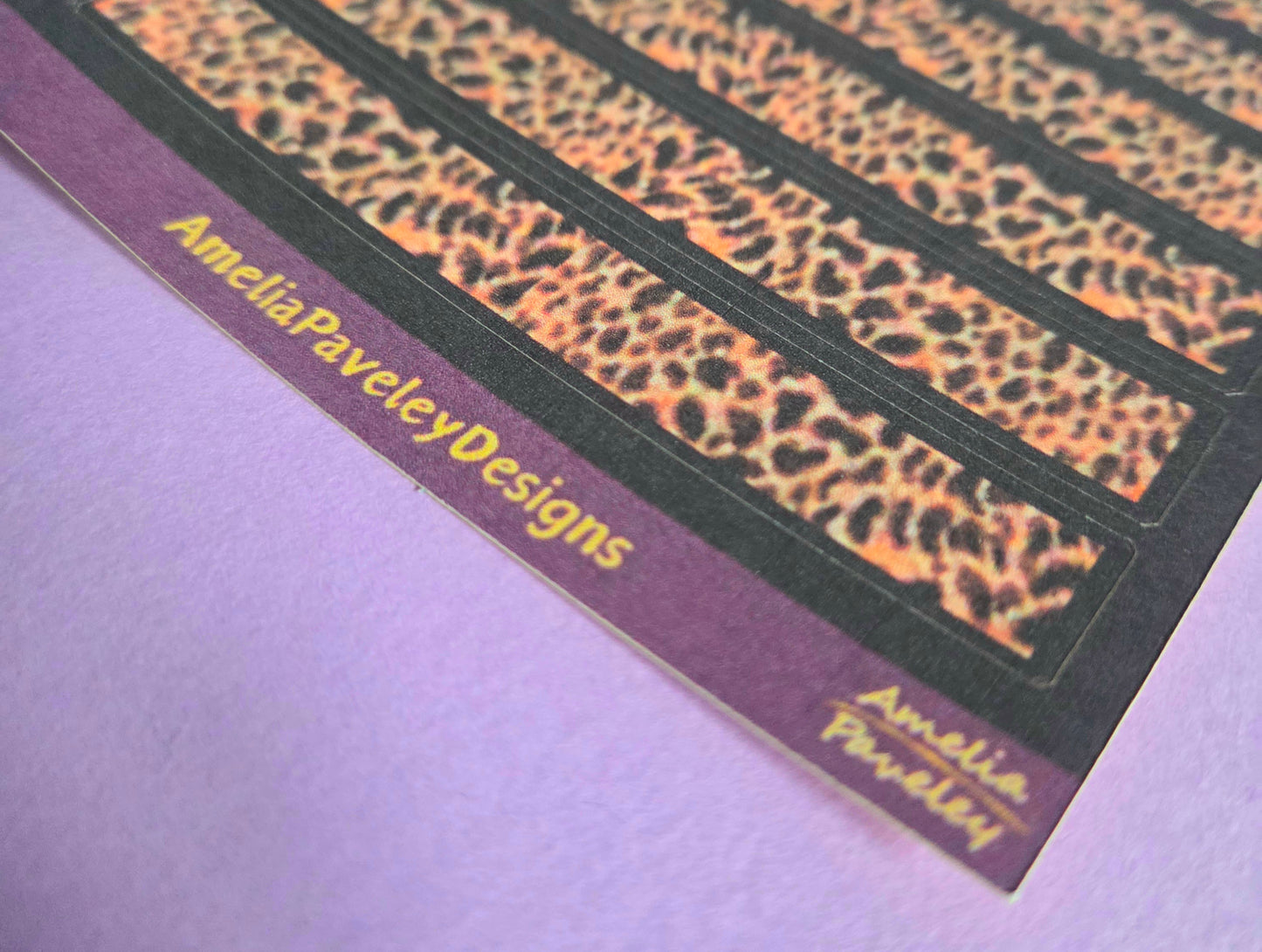 Leopard Print Washi Tape Strips Sticker Sheet – Aesthetic Journal & Scrapbook Decorative Stickers