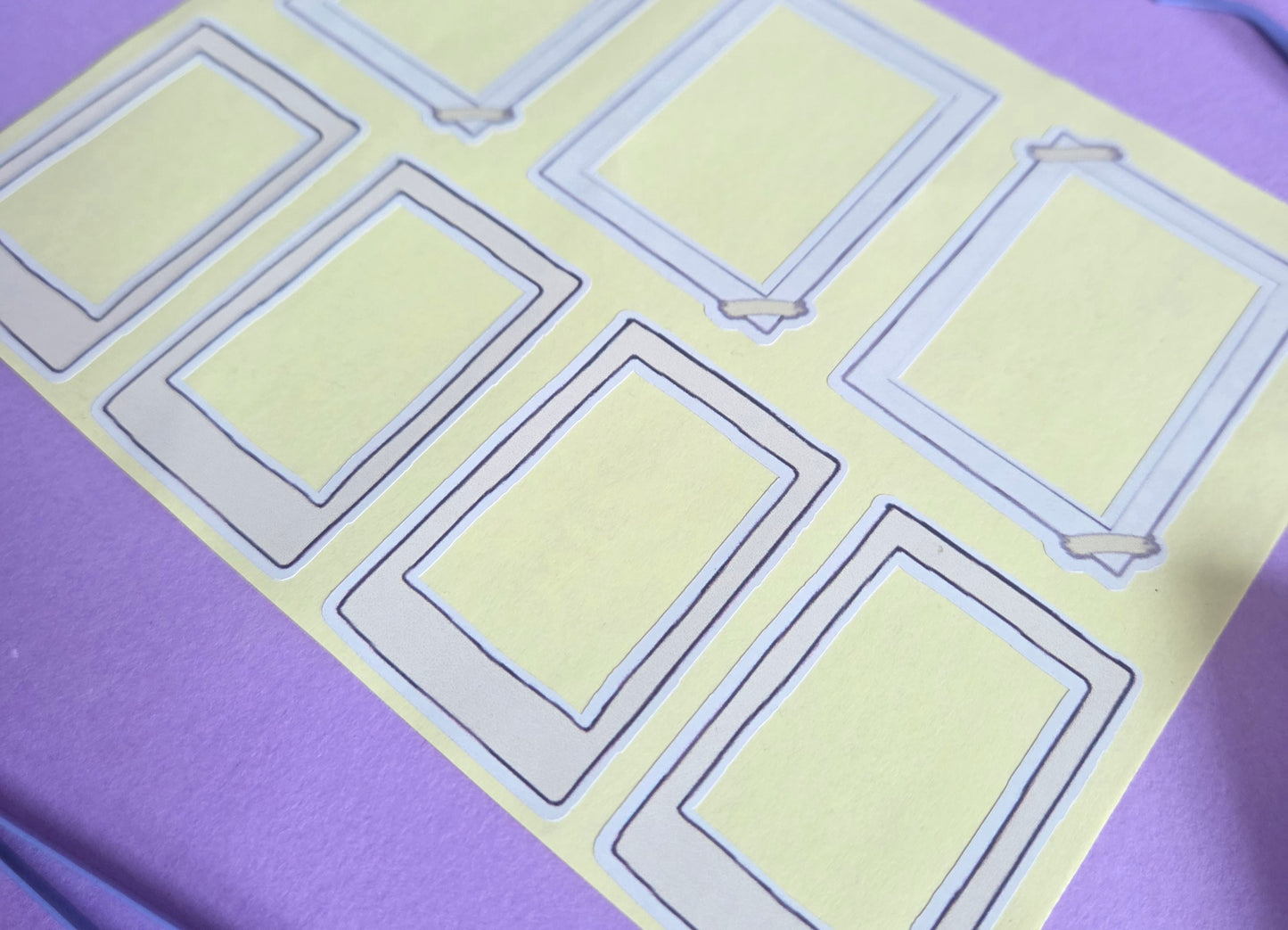 Polaroid Frame Stickers A5 Sheet Design 2 | Journal Scrapbook Stickers | Printable Photo Frame Stickers for Crafts | Planner Decor | Cute Polaroid Frames