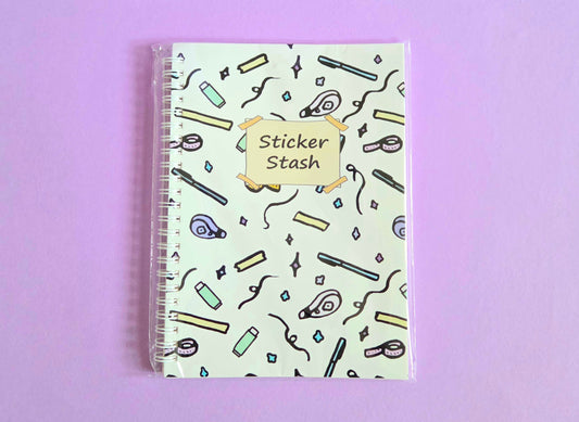 A5 "Sticker Stash" Reusable Sticker Book – 50 Page Wax Release Paper Album for Organising Stickers | Spiral Sticker Storage Notebook