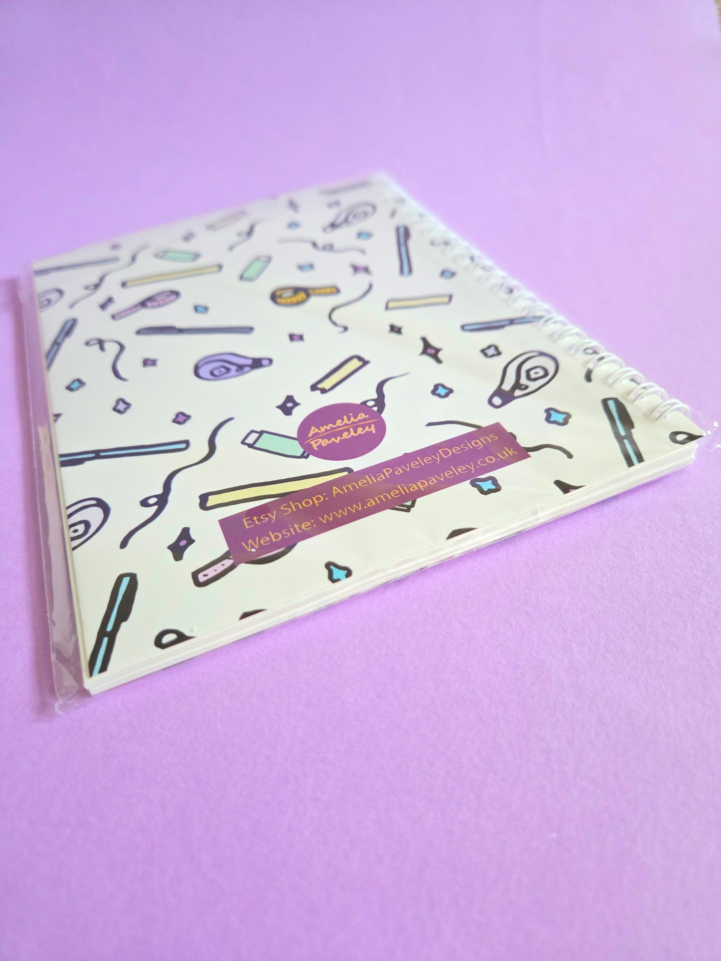 A5 "Sticker Stash" Reusable Sticker Book – 50 Page Wax Release Paper Album for Organising Stickers | Spiral Sticker Storage Notebook