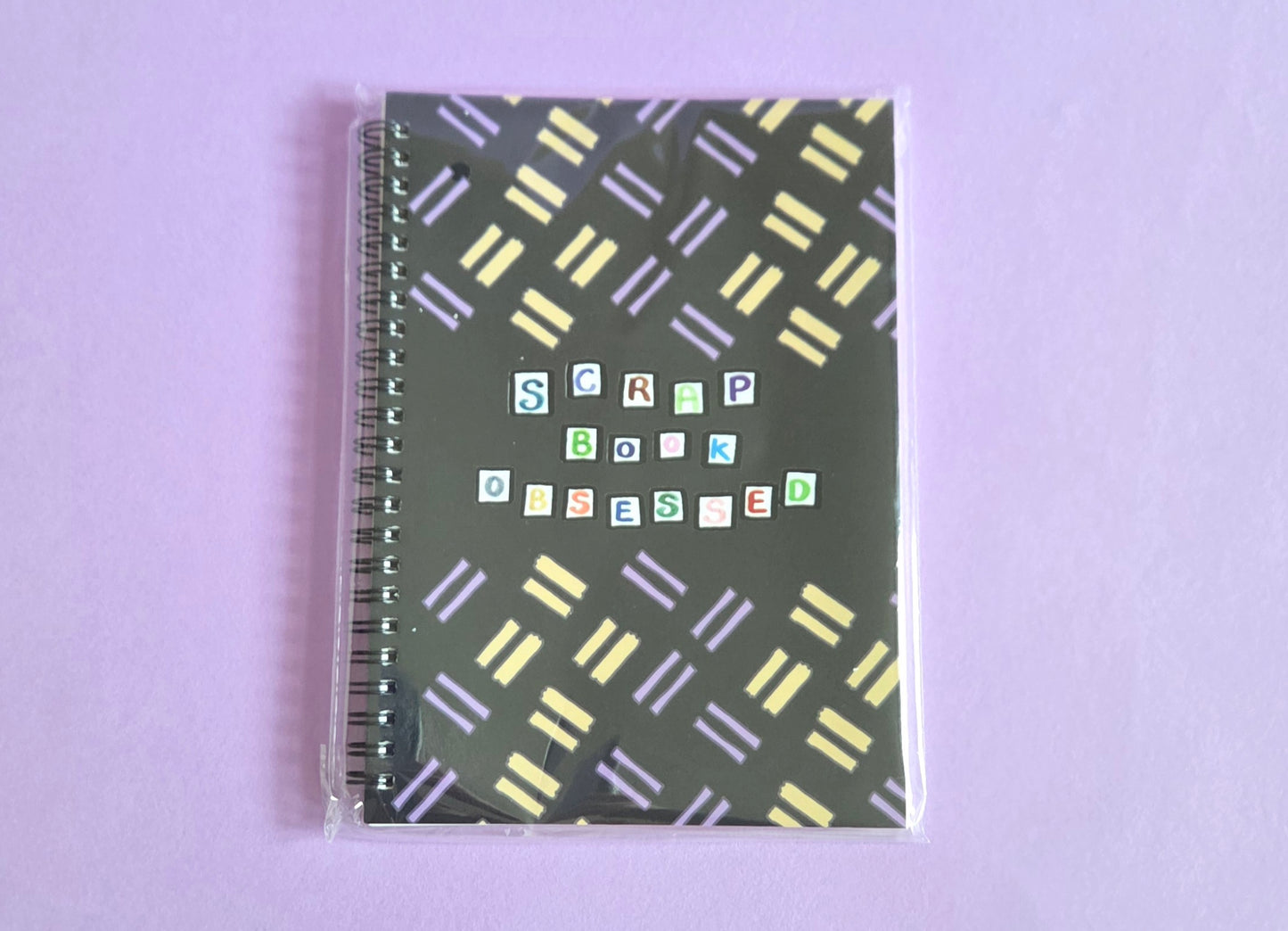 A5 "Scrapbook Obsessed" Reusable Sticker Book – 50 Page Wax Release Paper Album for Organising Stickers | Spiral Sticker Storage Notebook