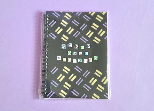 A5 "Scrapbook Obsessed" Reusable Sticker Book – 50 Page Wax Release Paper Album for Organising Stickers | Spiral Sticker Storage Notebook