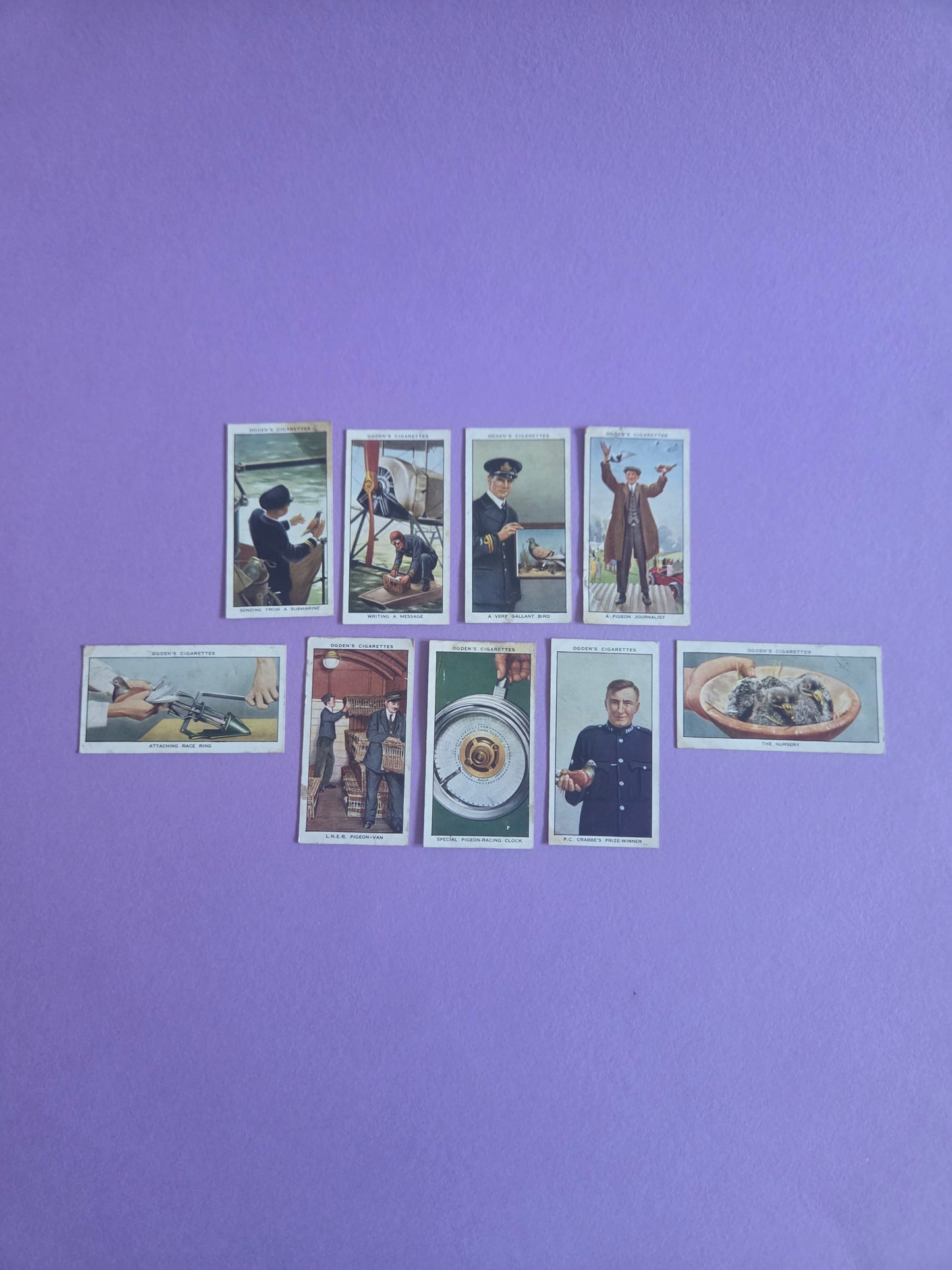 Vintage Ogden’s Cigarette Cards Bundle – Pigeon Keeping & Racing Pigions Theme Ephemera for Junk Journals & Scrapbooking Bundle 2