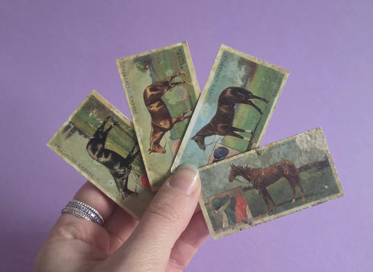 Vintage 1926 Derby Horse Entrants Cigarette Tea Cards Bundle 3 – Ogden’s Racing Horse Ephemera Bundle | Collectible Cards for Junk Journals & Scrapbooks