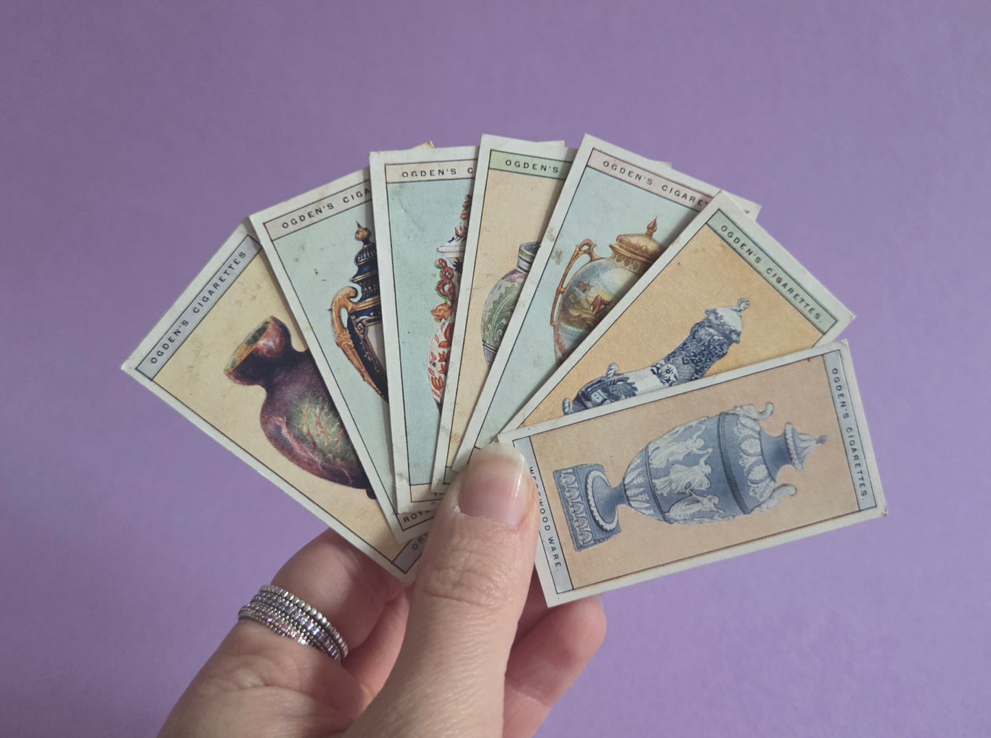 Modern British Pottery Cigarette Tea Cards Bundle 1 – Vintage Collectible Ogden’s Tea Cards for Junk Journals & Scrapbooks