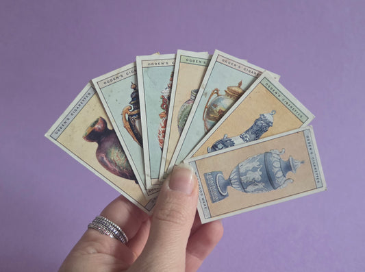 Modern British Pottery Cigarette Tea Cards Bundle 1 – Vintage Collectible Ogden’s Tea Cards for Junk Journals & Scrapbooks