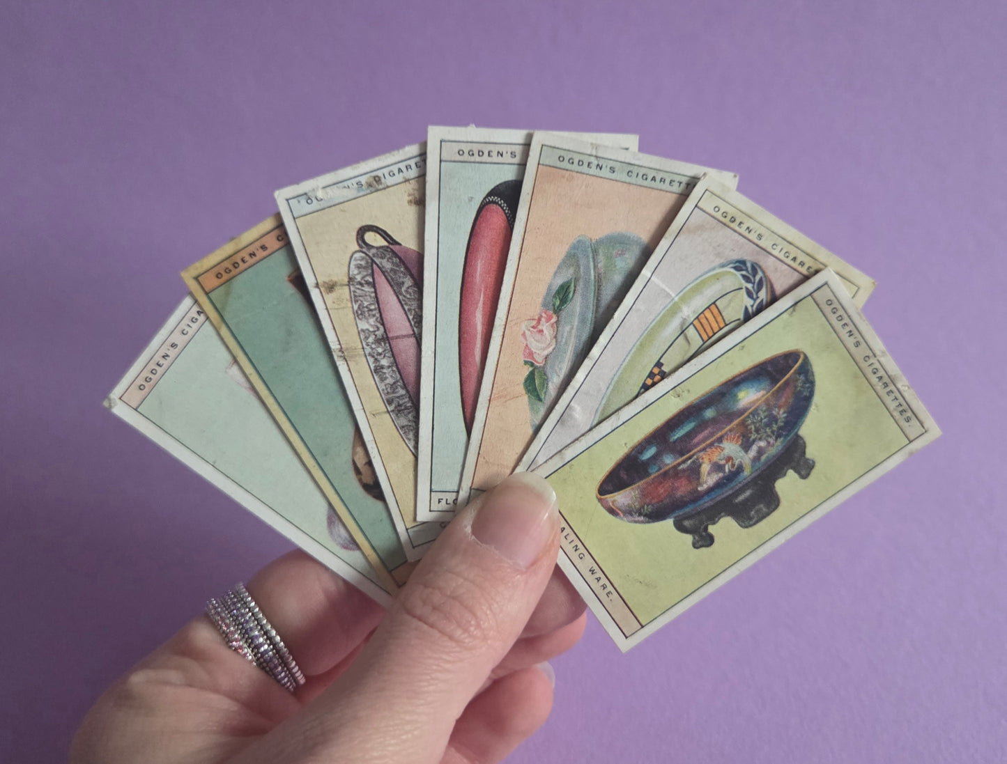 Modern British Pottery Cigarette Tea Cards Bundle 2 – Vintage Collectible Ogden’s Tea Cards for Junk Journals & Scrapbooks