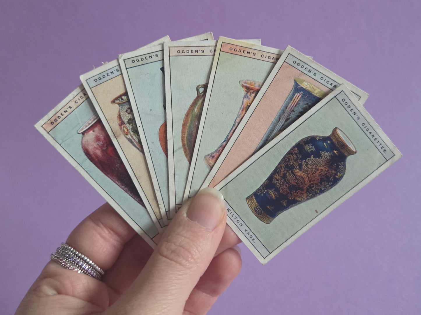 Modern British Pottery Cigarette Tea Cards Bundle 3 – Vintage Collectible Ogden’s Tea Cards for Junk Journals & Scrapbooks