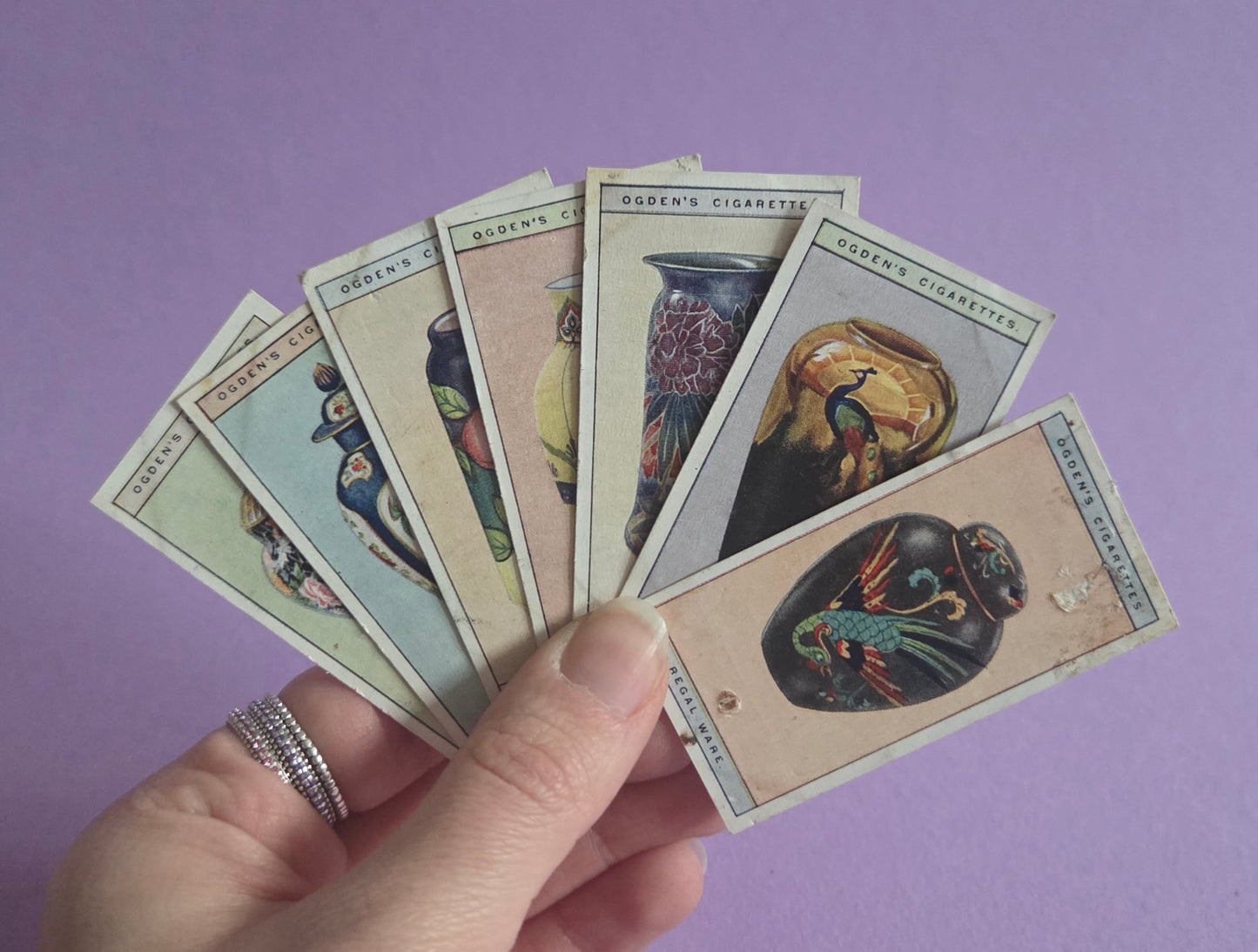 Modern British Pottery Cigarette Tea Cards Bundle 4 – Vintage Collectible Ogden’s Tea Cards for Junk Journals & Scrapbooks