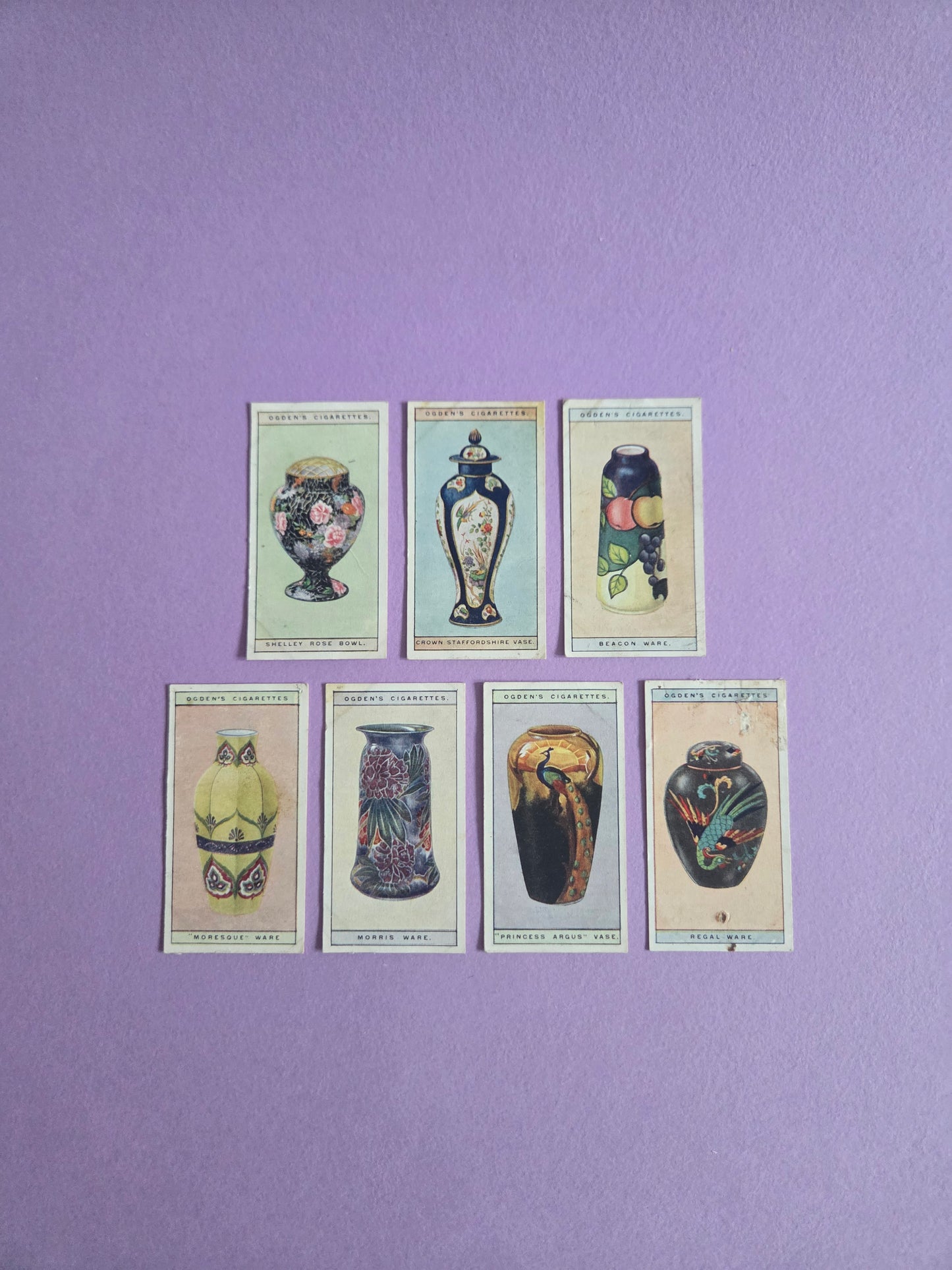 Modern British Pottery Cigarette Tea Cards Bundle 4 – Vintage Collectible Ogden’s Tea Cards for Junk Journals & Scrapbooks