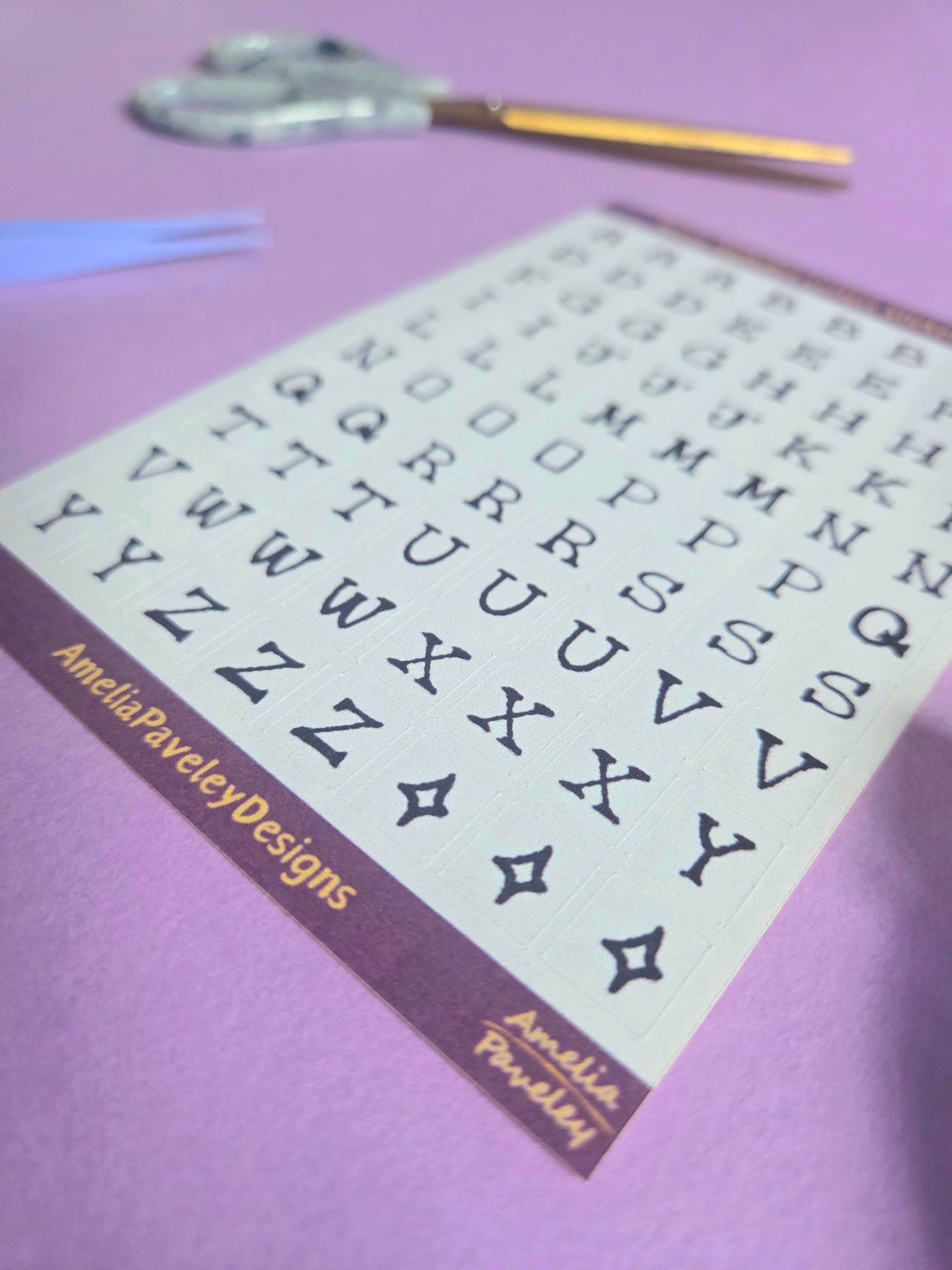 Retro Alphabet Letter Sticker Sheet – Vintage Font Alphabet Stickers for Journaling, Scrapbooking & Crafts