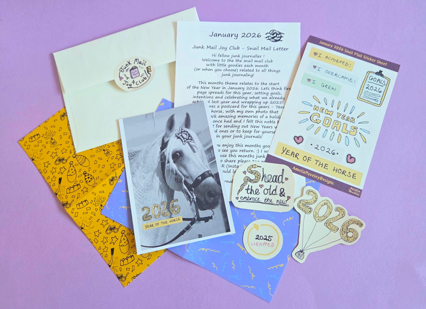 Amelia's Junk Mail Joy Club - Snail Mail ✨️ - UK - January’s Year Of The Horse 🐎