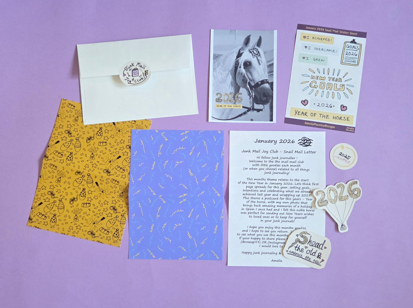 Amelia's Junk Mail Joy Club - Snail Mail ✨️ - UK - January’s Year Of The Horse 🐎