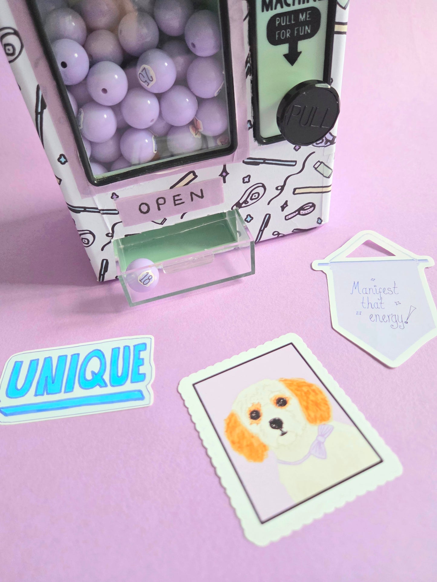 Die Cut Stickers Lucky Dip – Random Sticker Surprise Mini Vending Machine | Fun Stationery & Journaling Stickers