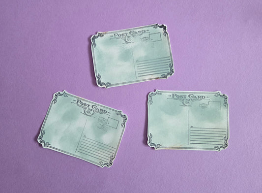 Vintage Mini Postcards Set of 3 | Blue Duck Egg Ephemera | Junk Journal Scrapbooking Supplies - Set 4