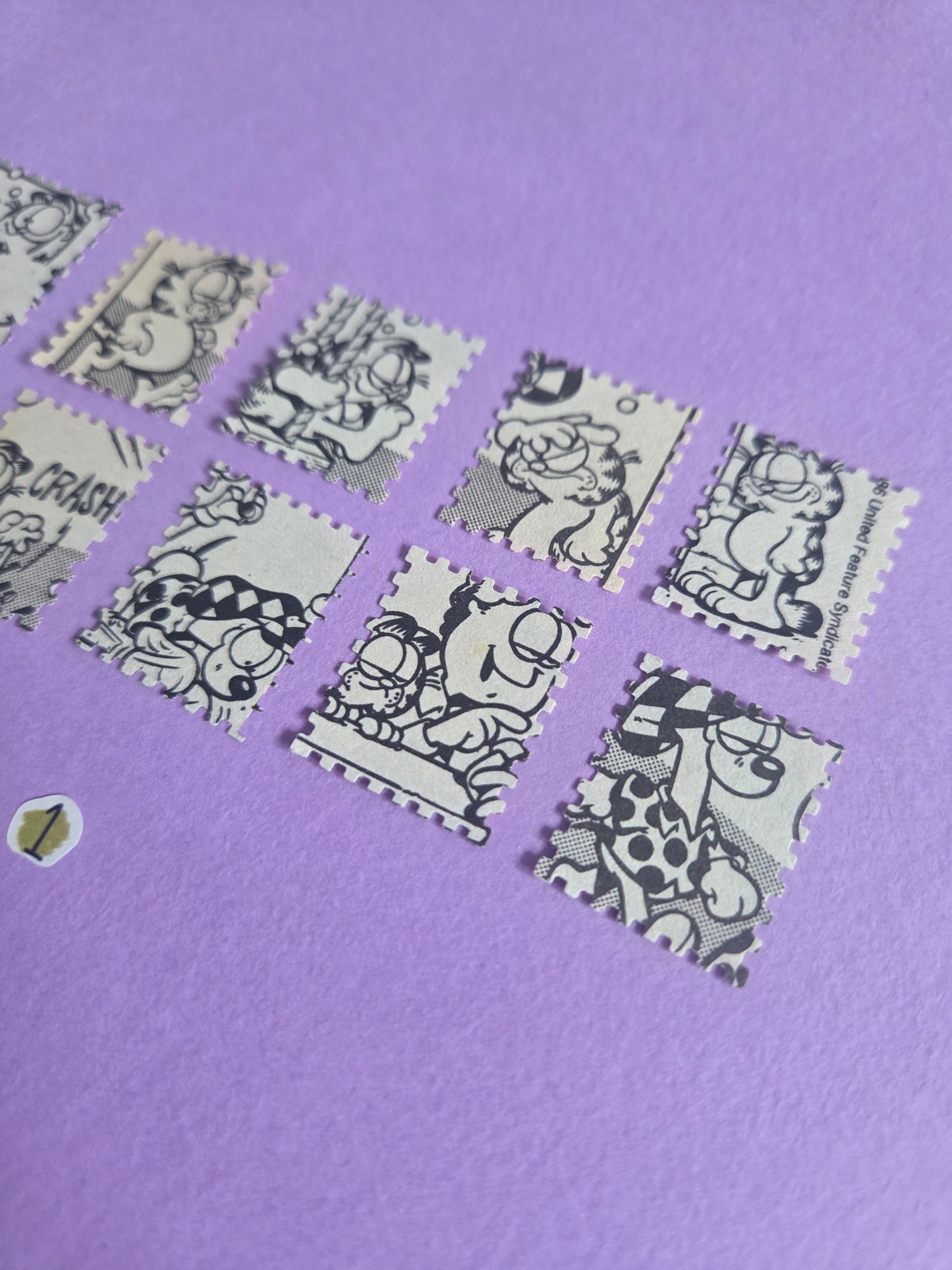 Vintage Garfield Stamp-Cut Ephemera - SET 1 | Repurposed Comic Book Pieces for Junk Journals & Scrapbooking | Limited Sets